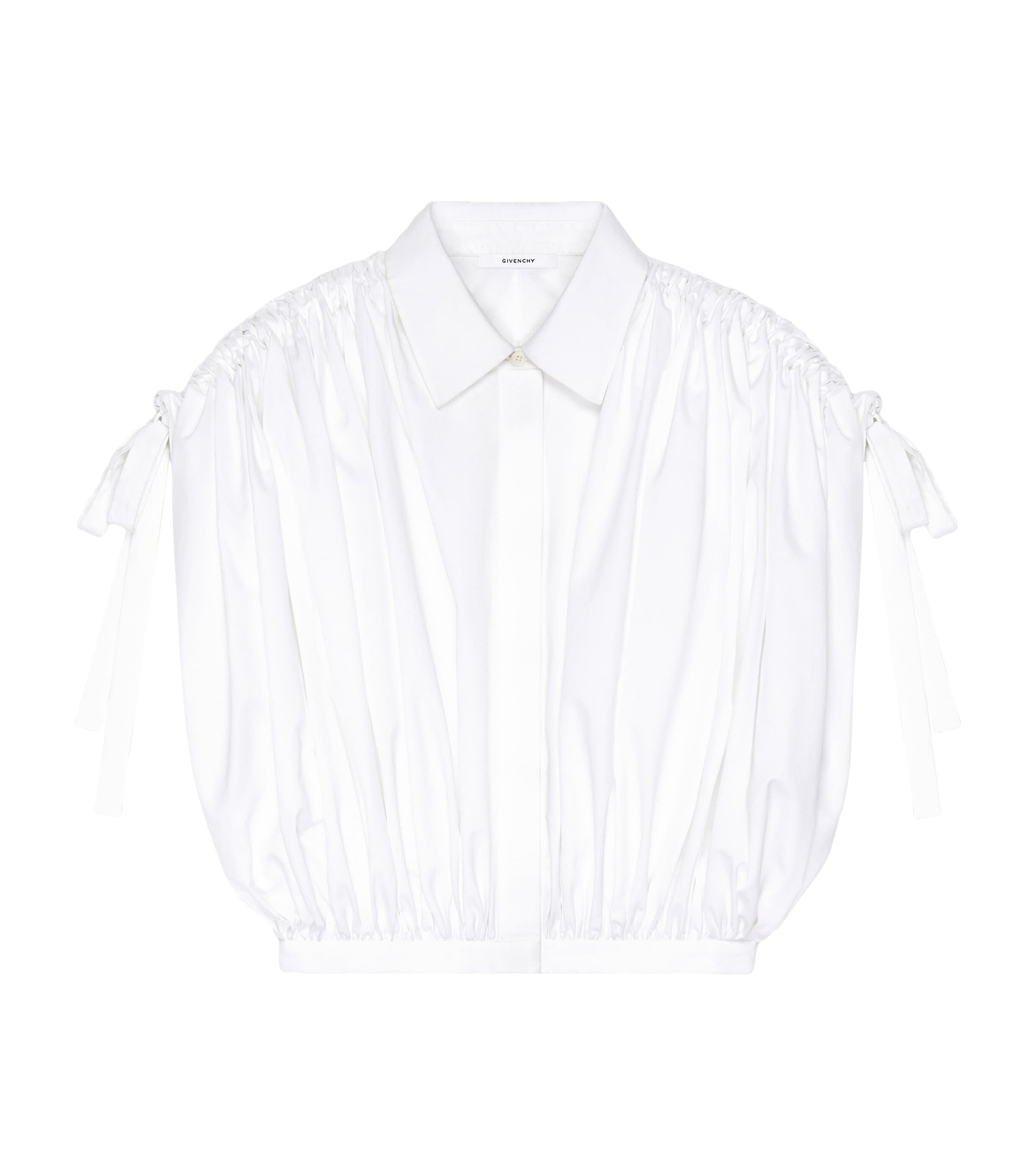 Givenchy Womens Cotton Ruched Cropped Shirt