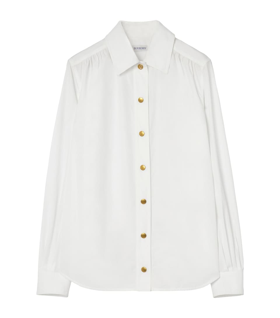 Burberry Womens Cotton Poplin Shirt White
