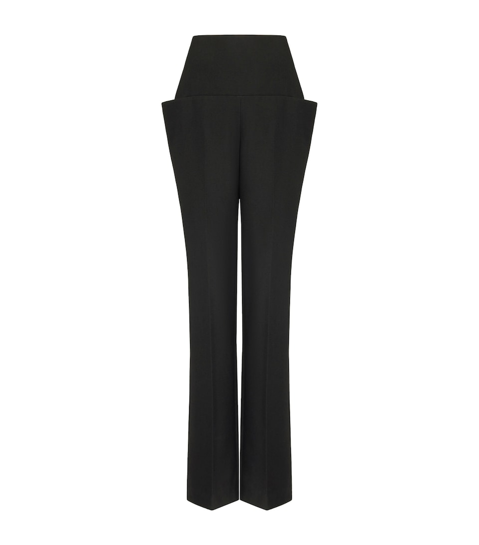 Alaïa Womens Wool Tailored Trousers Black