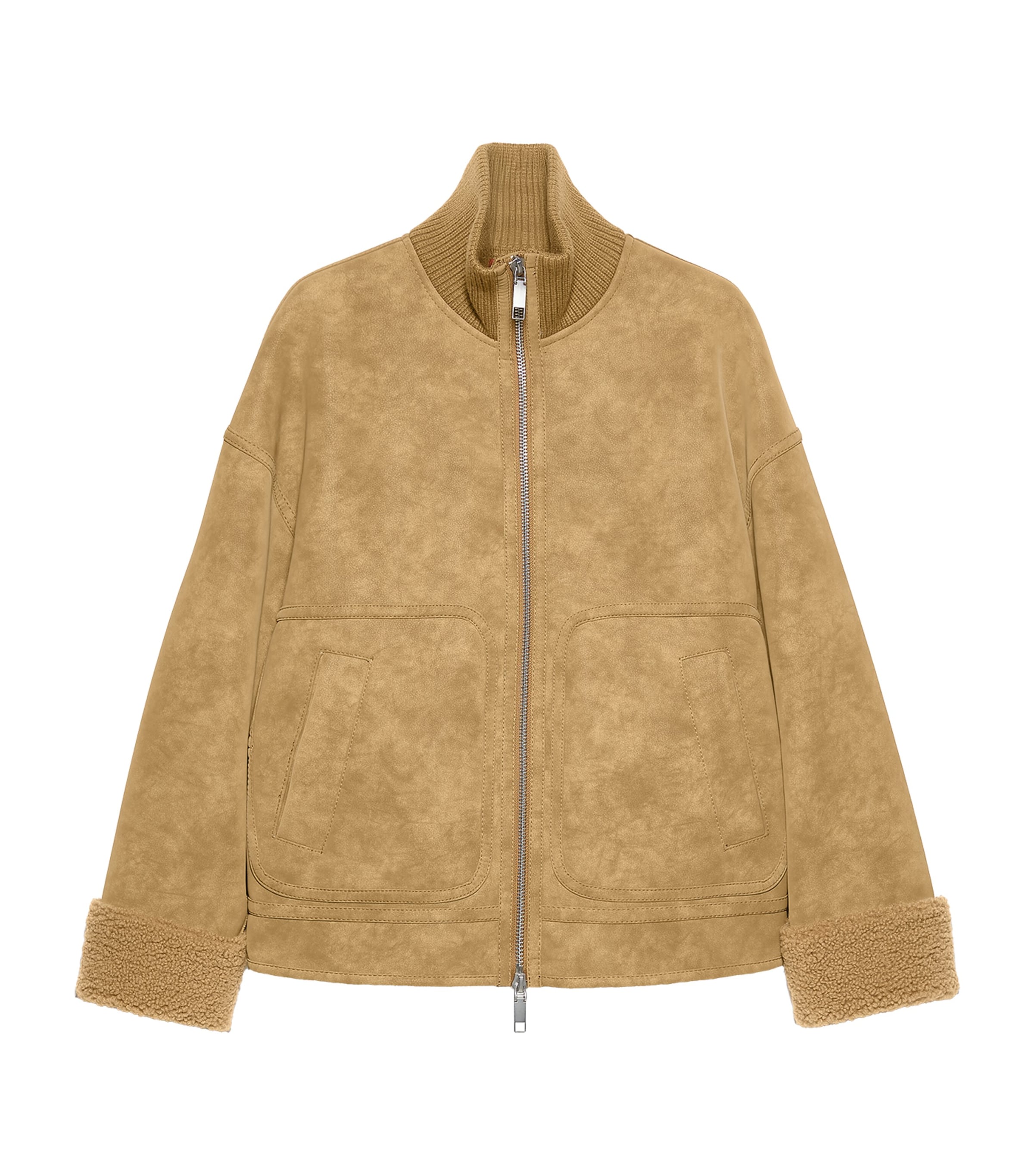 MAX&Co. Womens Aviator Short Coat Biscuit