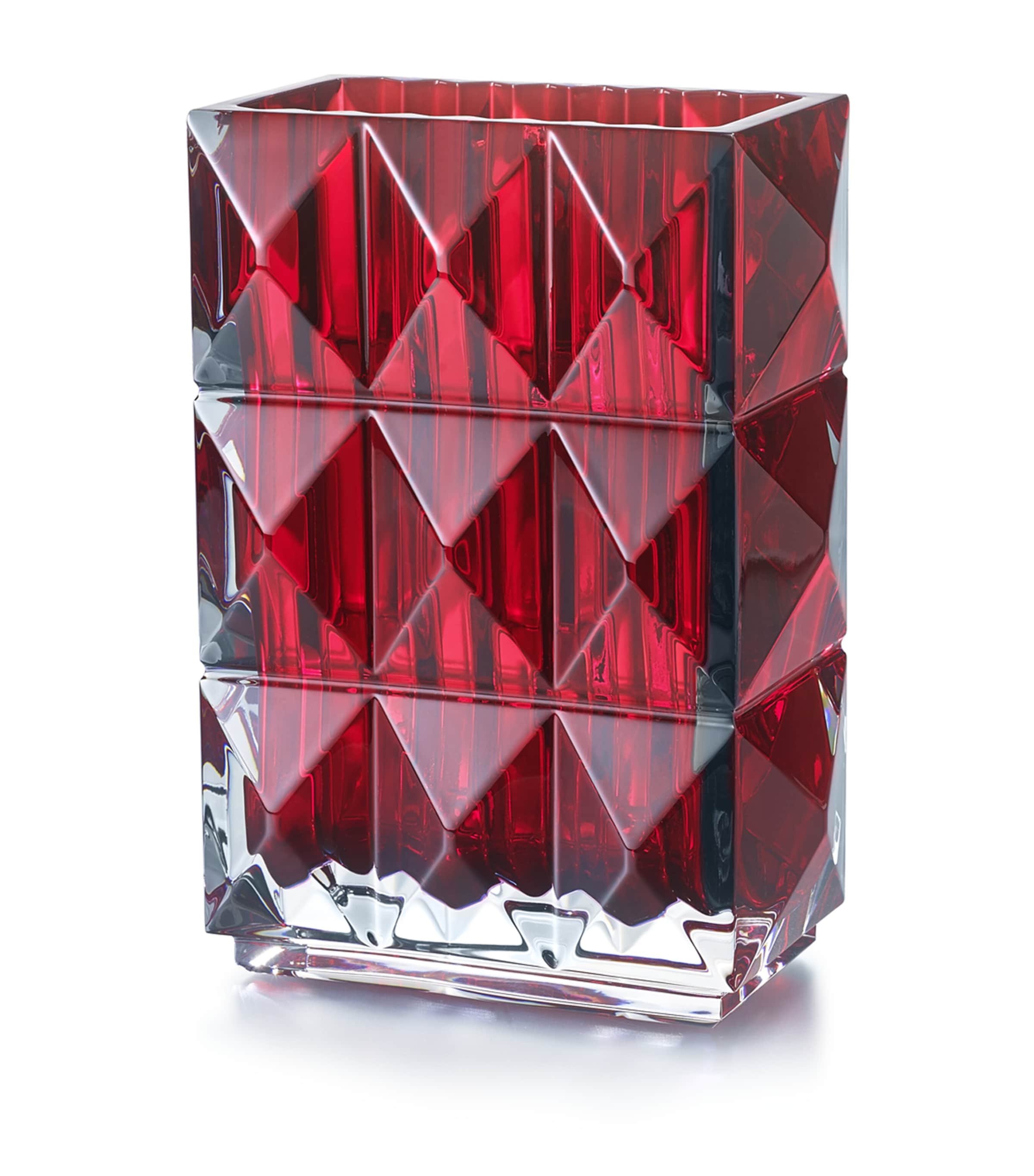 Louxor Rectangular Red Vase (15 cm)