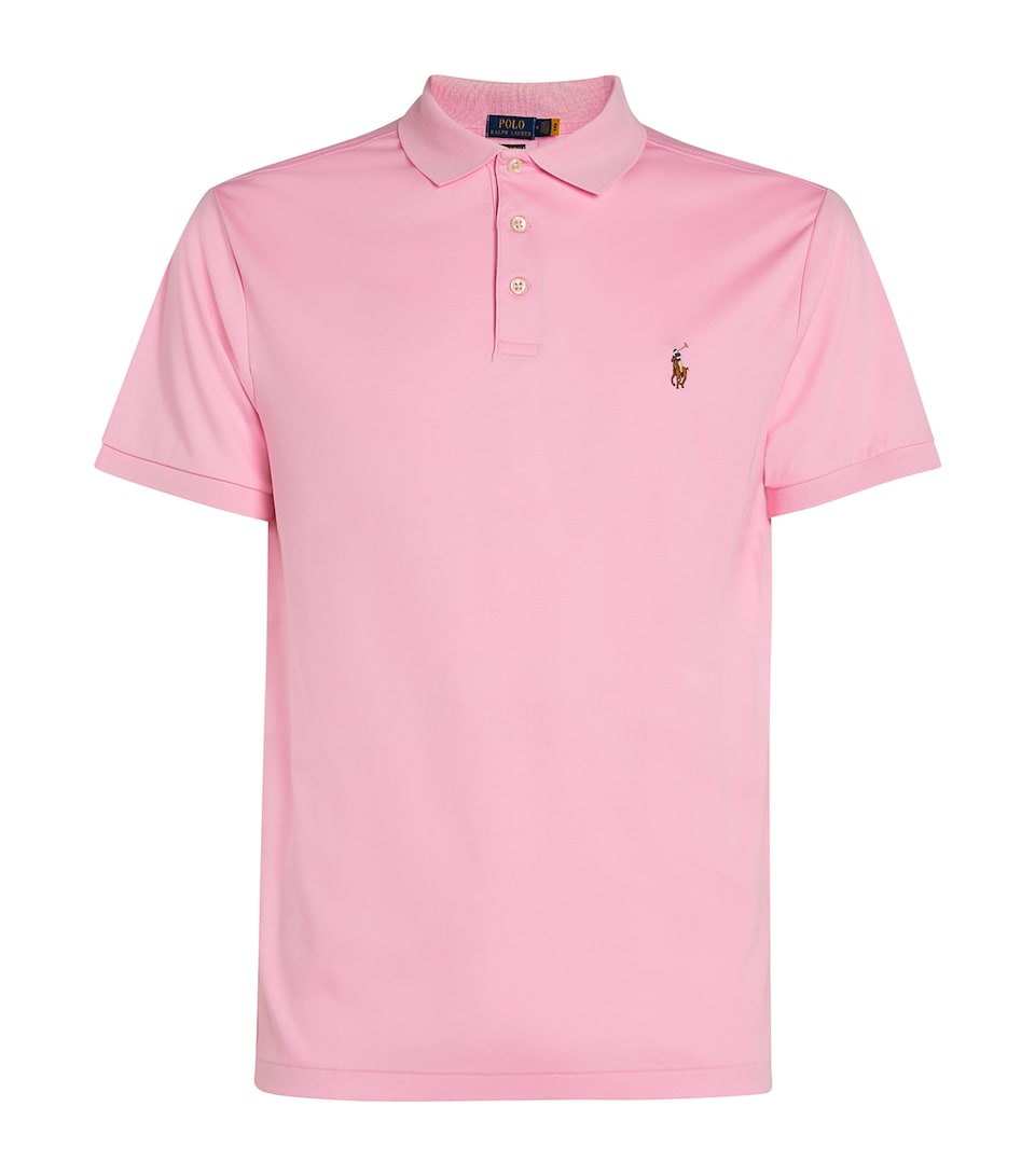 Polo Ralph Lauren Mens Cotton Mesh Custom-Fit Polo Shirt Pink
