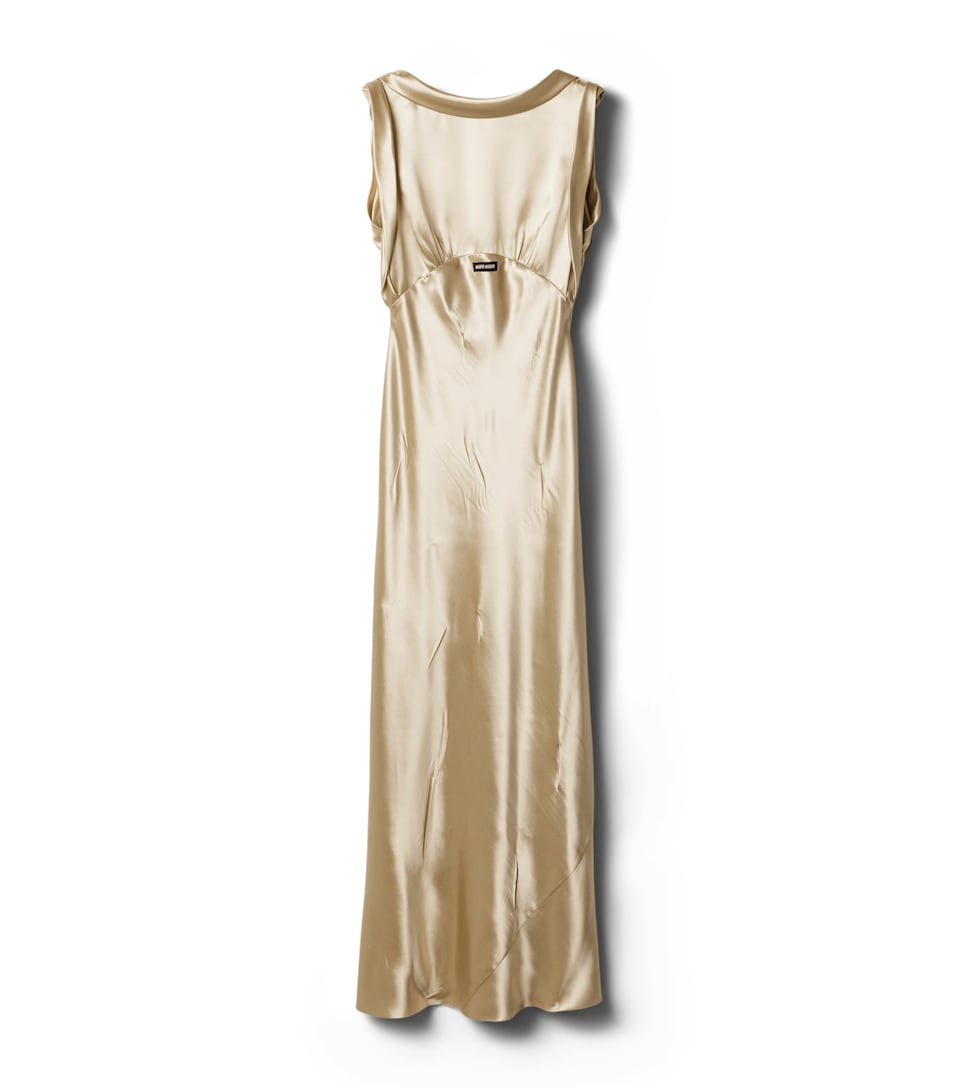 Miu Miu Womens Satin Draped Maxi Dress