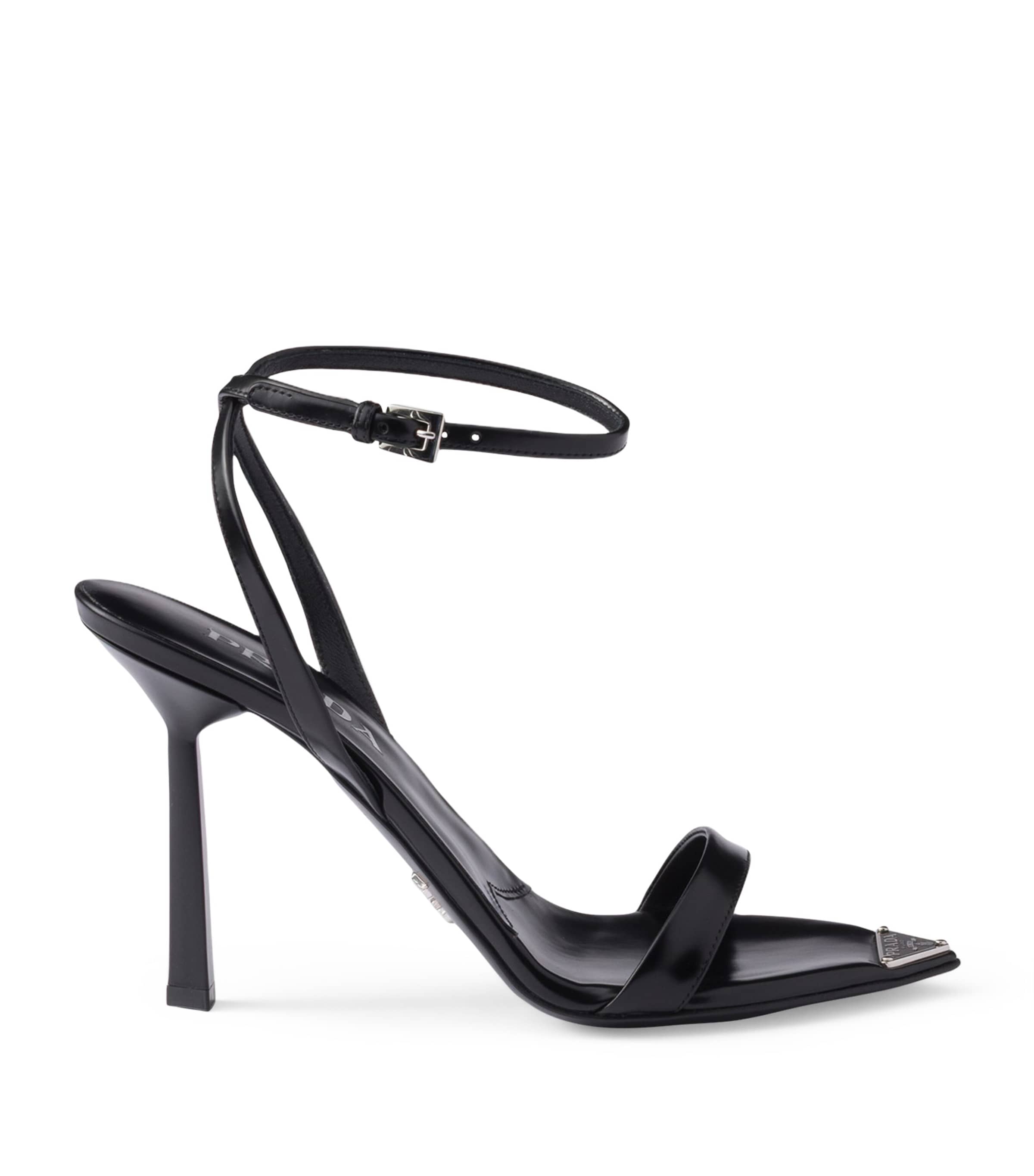 Brushed Leather Heeled Sandals