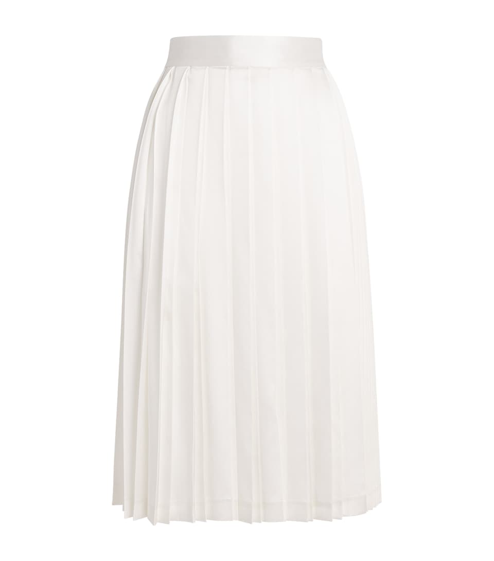 Silk Pleated Midi Skirt