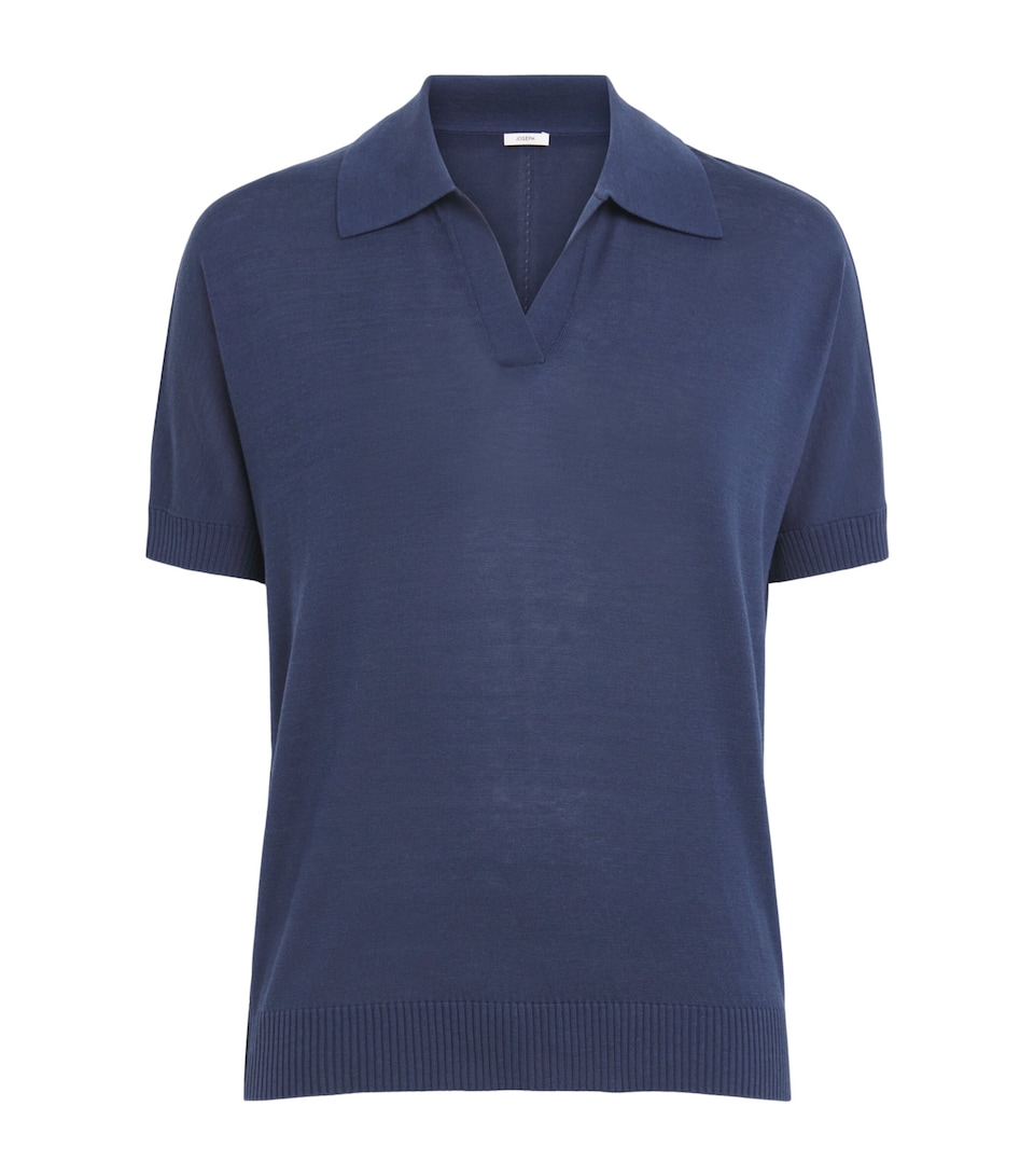 Joseph Womens Superfine Silk Niata Polo shirt Dark Mineral