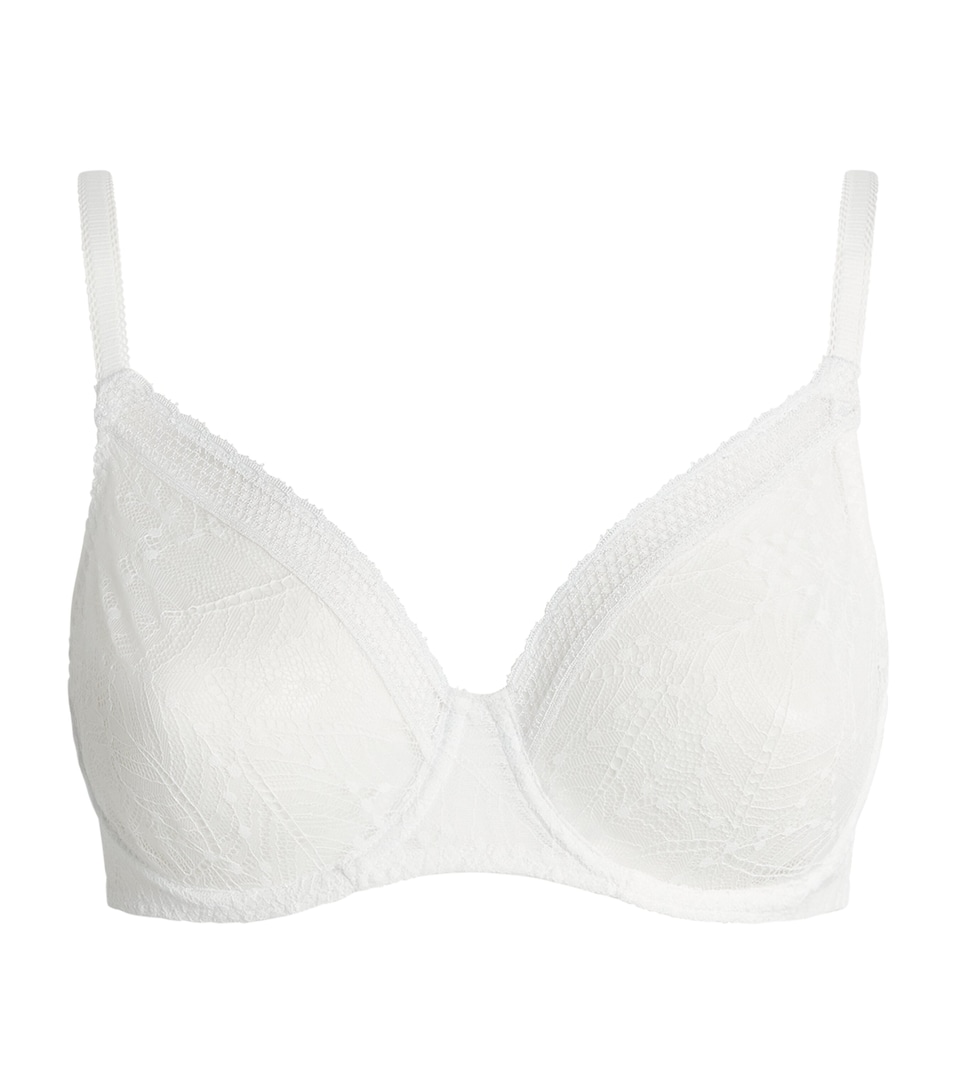 Simone Perele Womens Lace Comète Plunge Bra Blanc