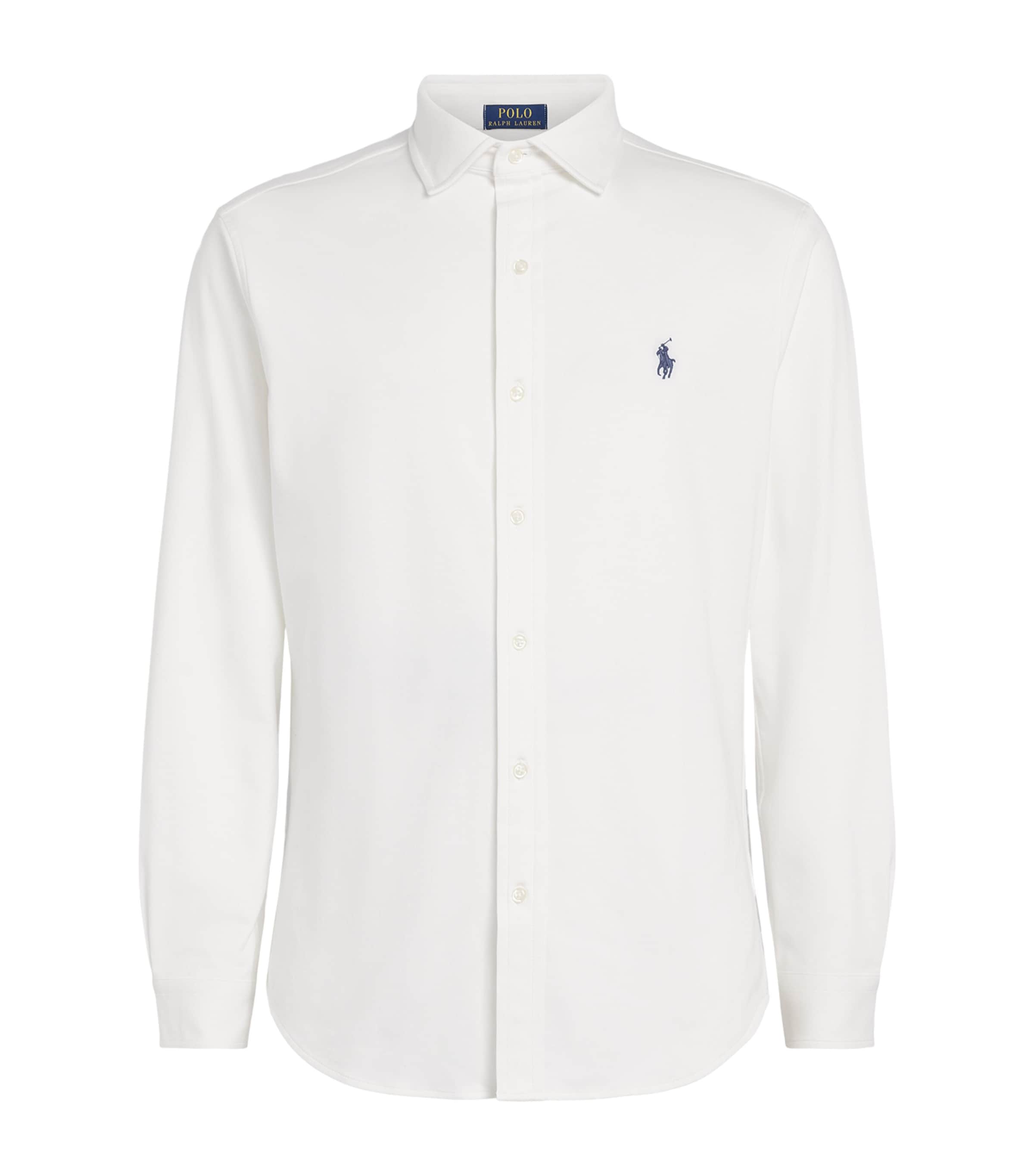 Polo Ralph Lauren Mens Stretch Knit Oxford Shirt White