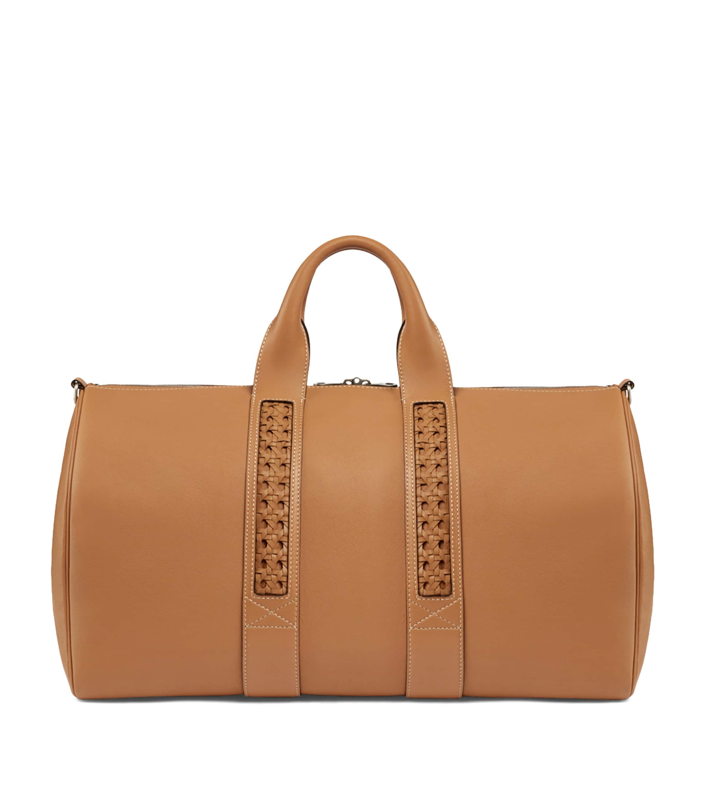 Leather Woven-Detail Holdall