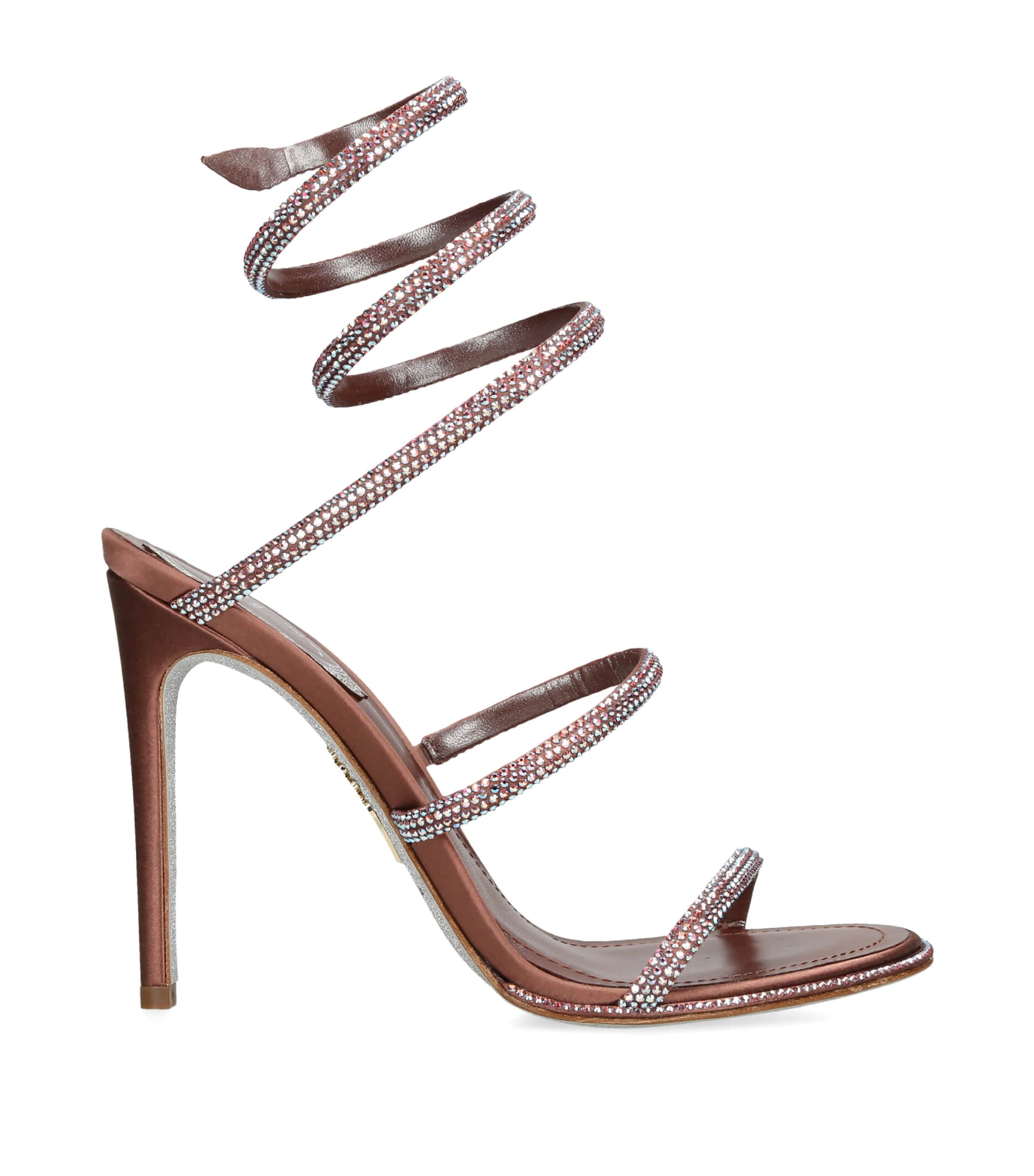 René Caovilla Embellished Cleo Sandals 105 Brown/oth