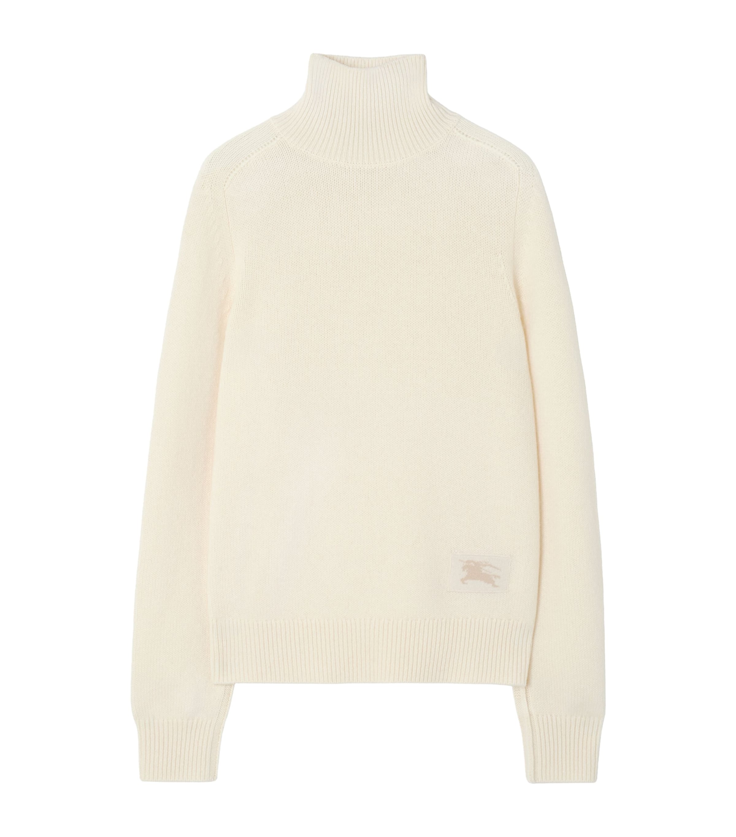Burberry Womens Cashmere High-Neck Sweater Ceramic White