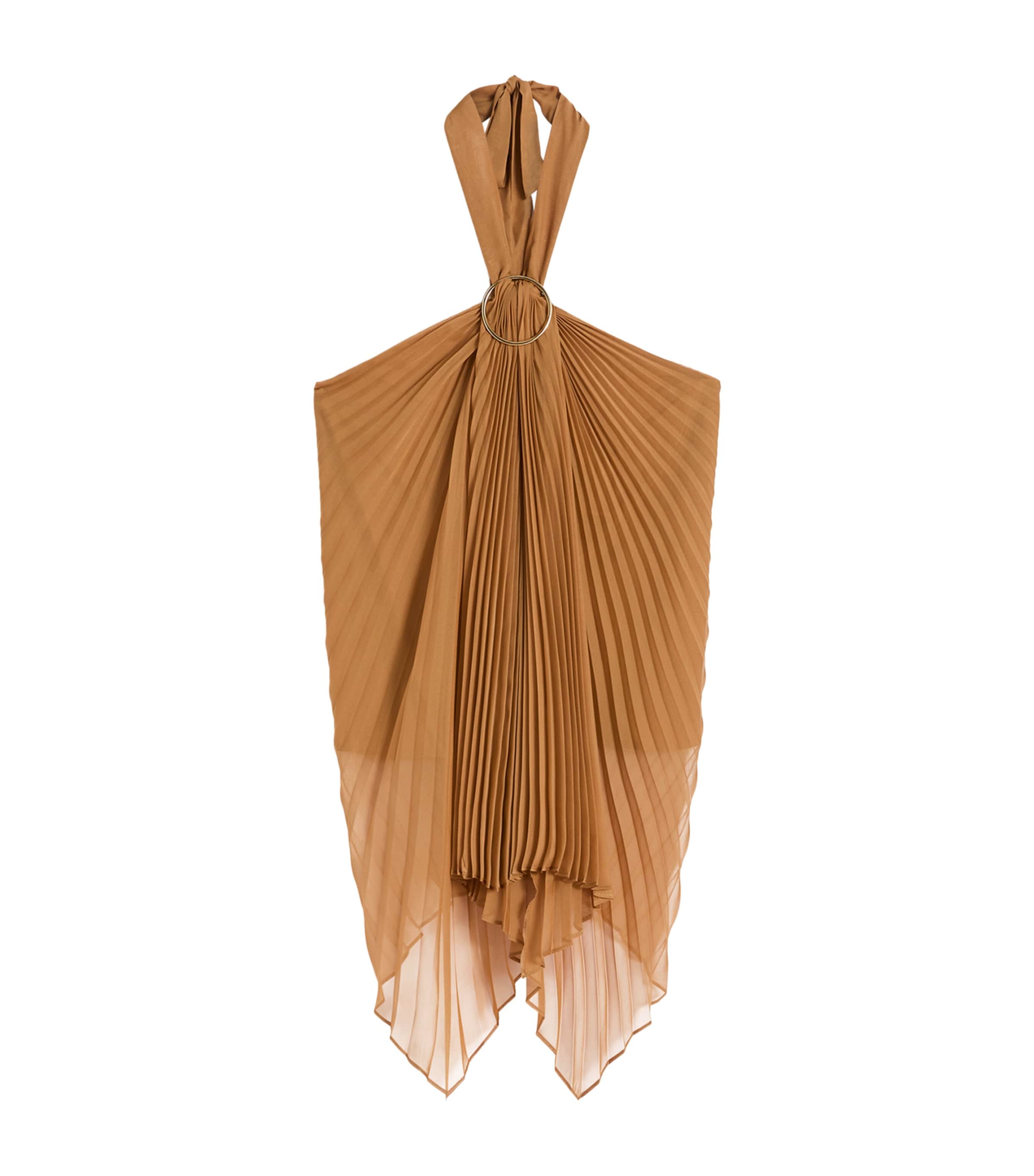 Chiffon Pleated Halterneck Top