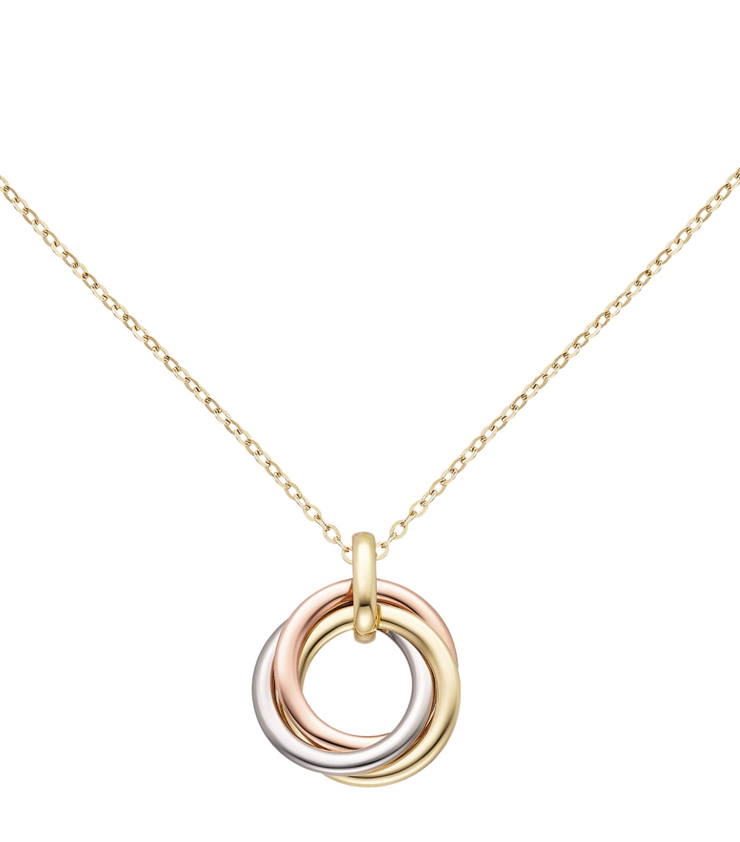 Cartier Medium White, Yellow and Rose Gold Trinity Necklace Mixed Gold