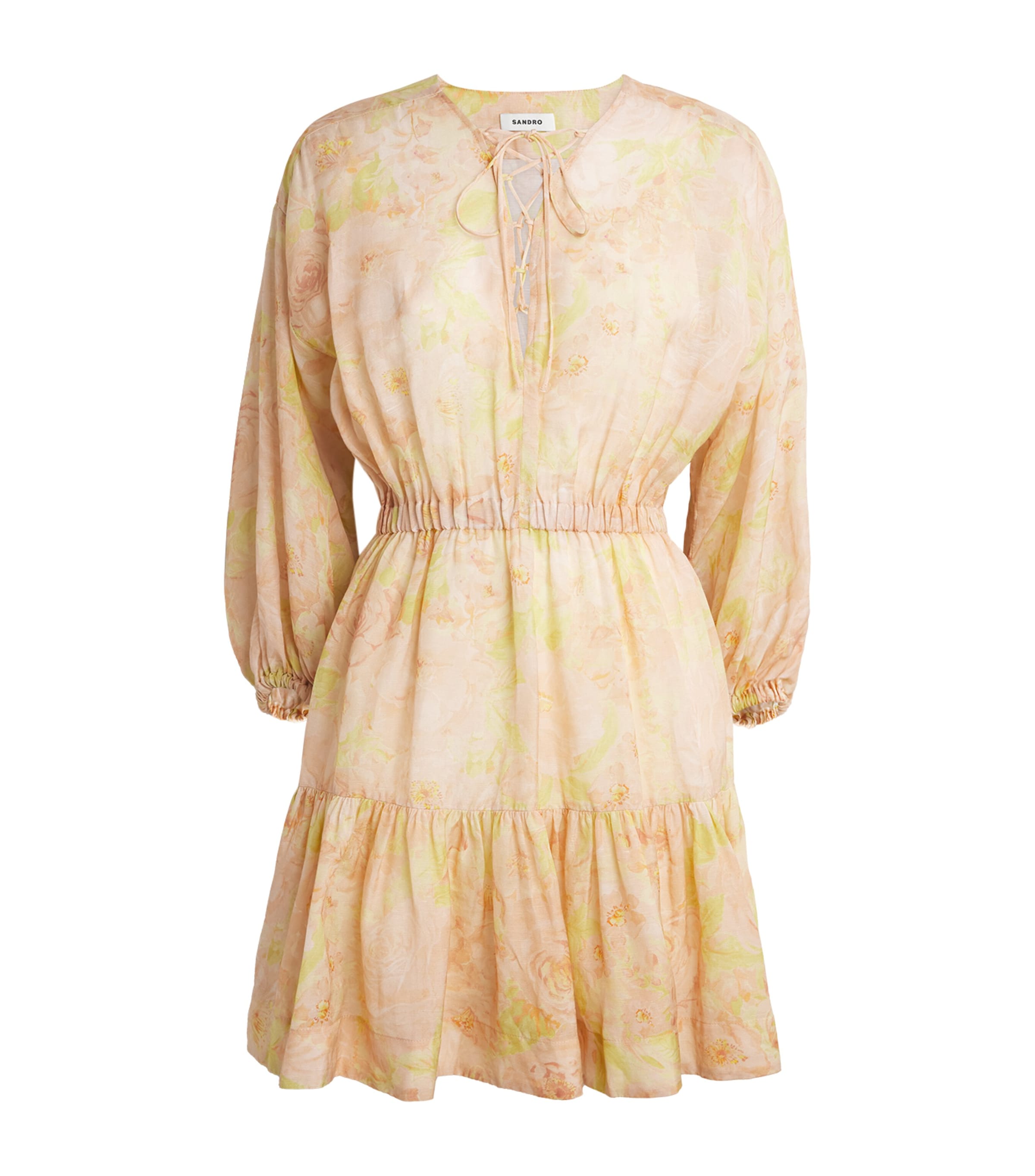 Sandro Paris Womens Floral Print Mini Dress Pink / Green