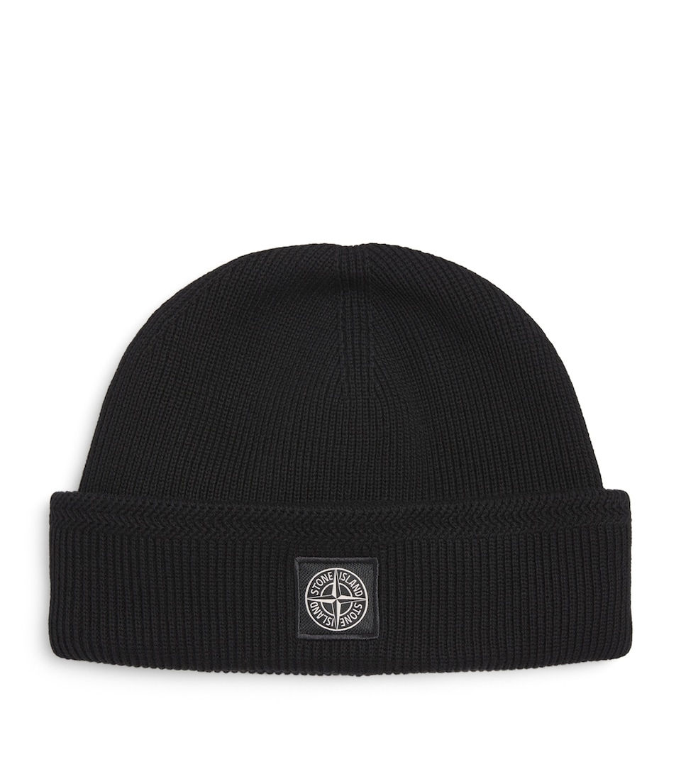 Stone Island Organic Cotton Logo Beanie