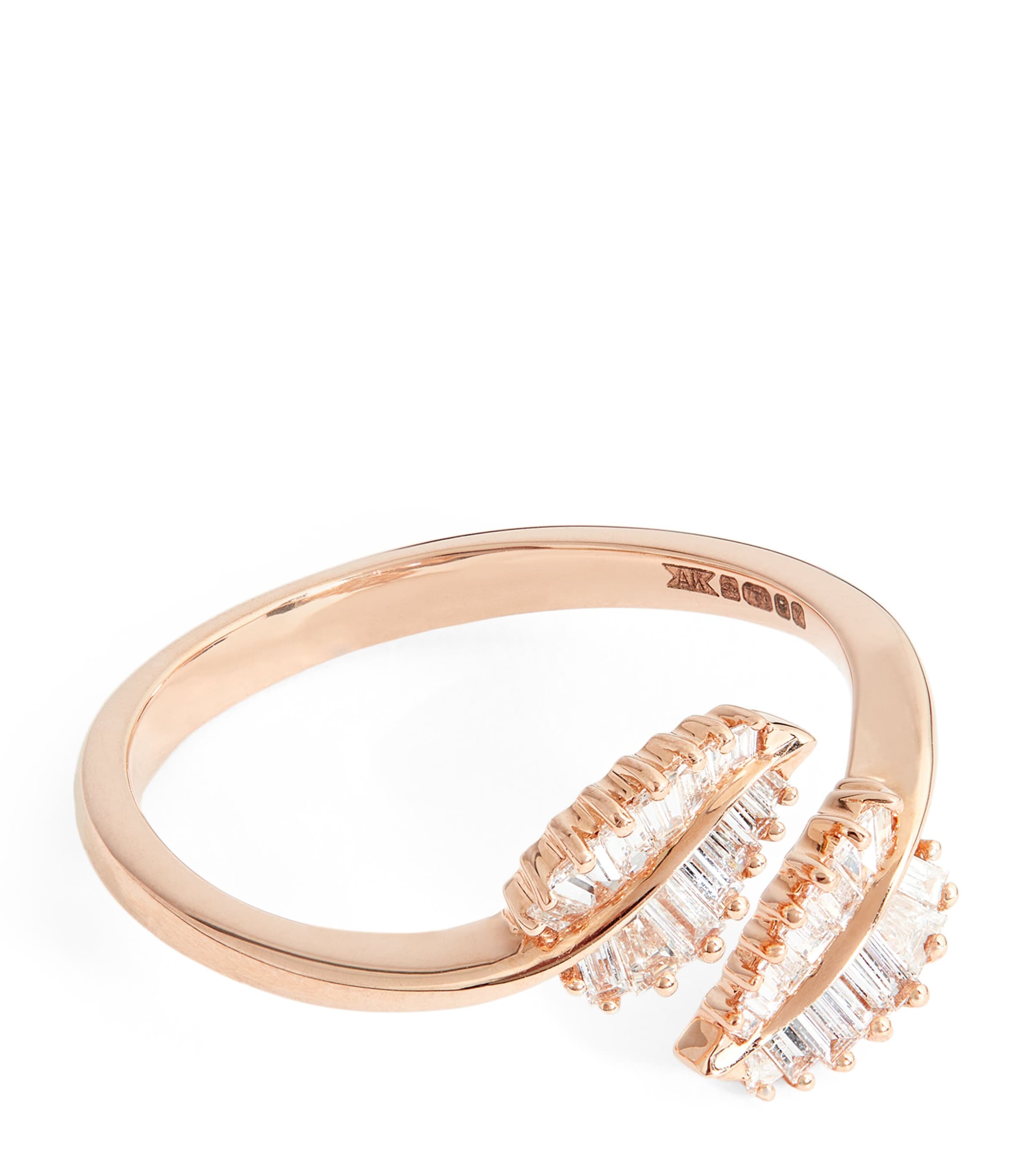 Rose Gold and Diamond Palm Leaf Ring
