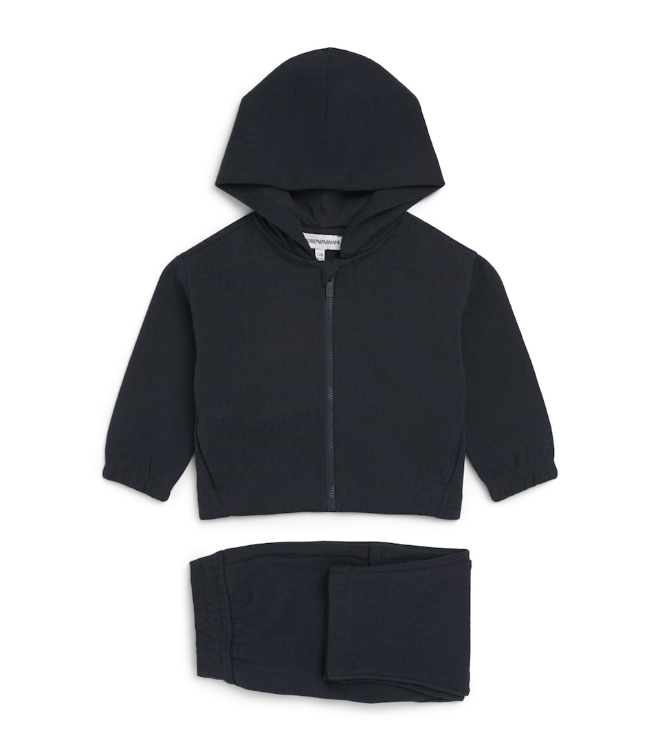 Emporio Armani Kids Logo Jacquard Tracksuit (6-36 Months) Iconico Blu Ea