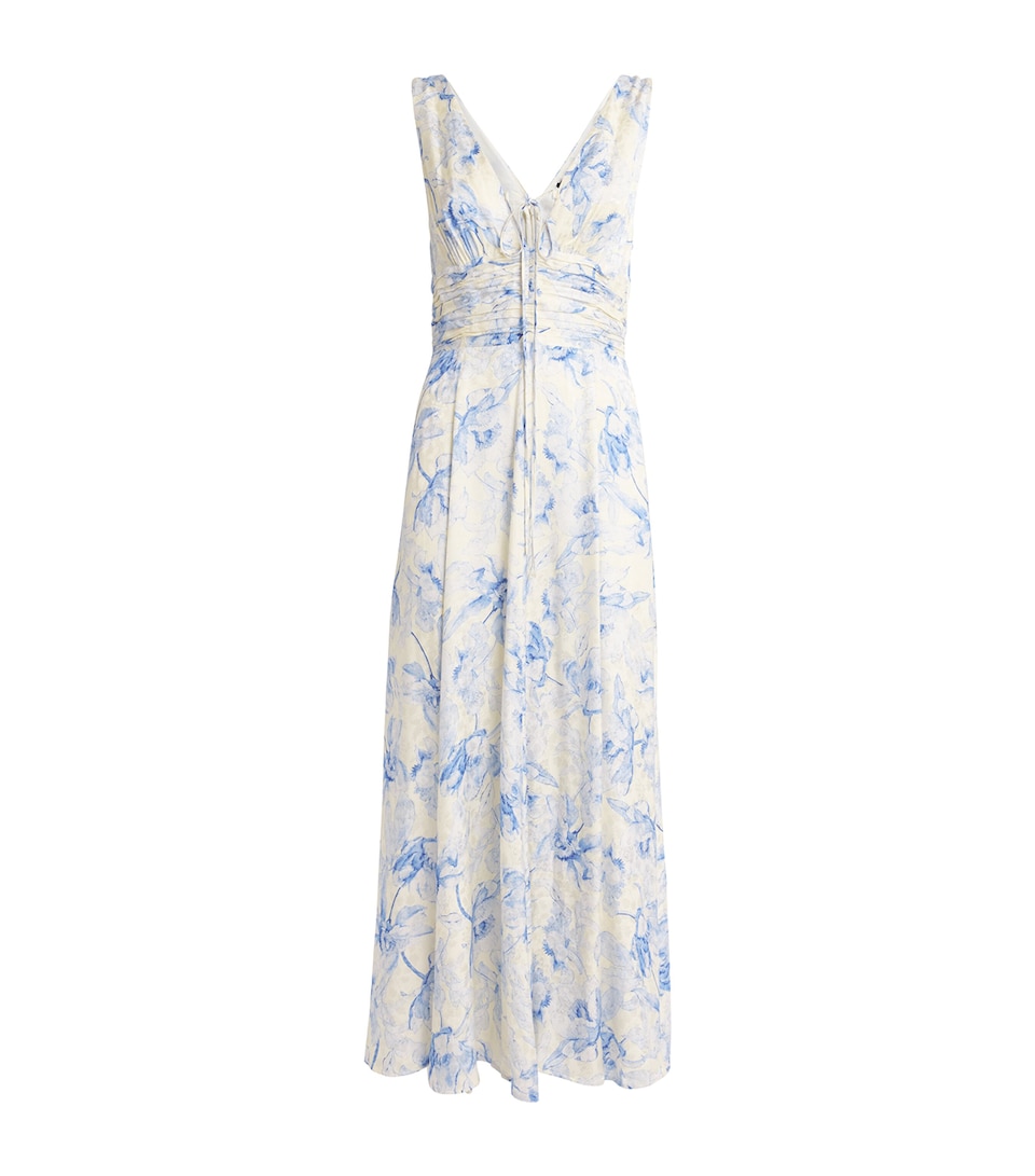Floral Ruched Maxi Dress