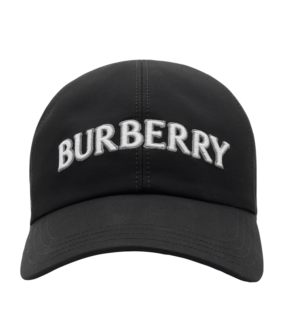 Burberry Cotton Gabardine Logo Baseball Cap Black
