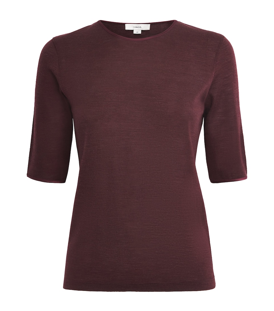 Wool Satin-Trim T-Shirt