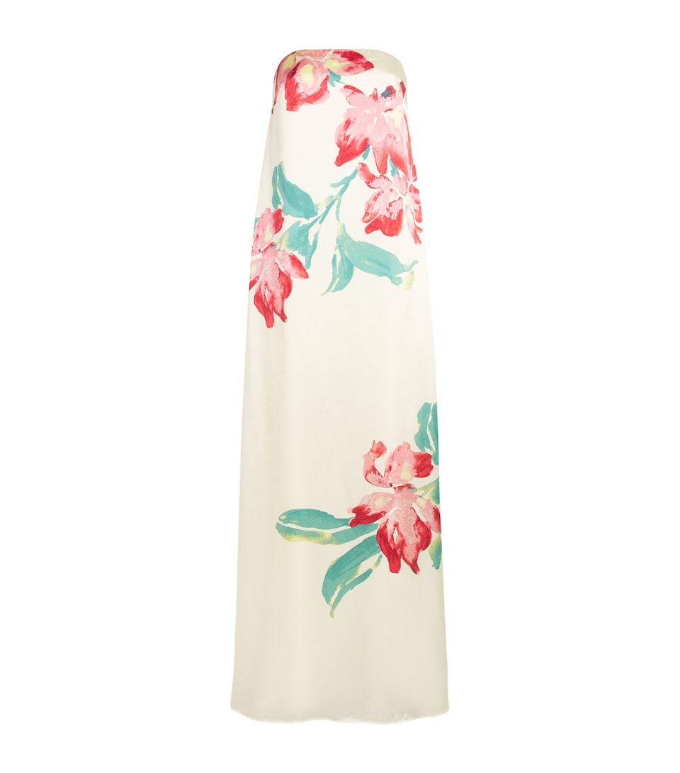 Rebecca Vallance Womens Silk Sunblush Bloom Maxi Dress Print