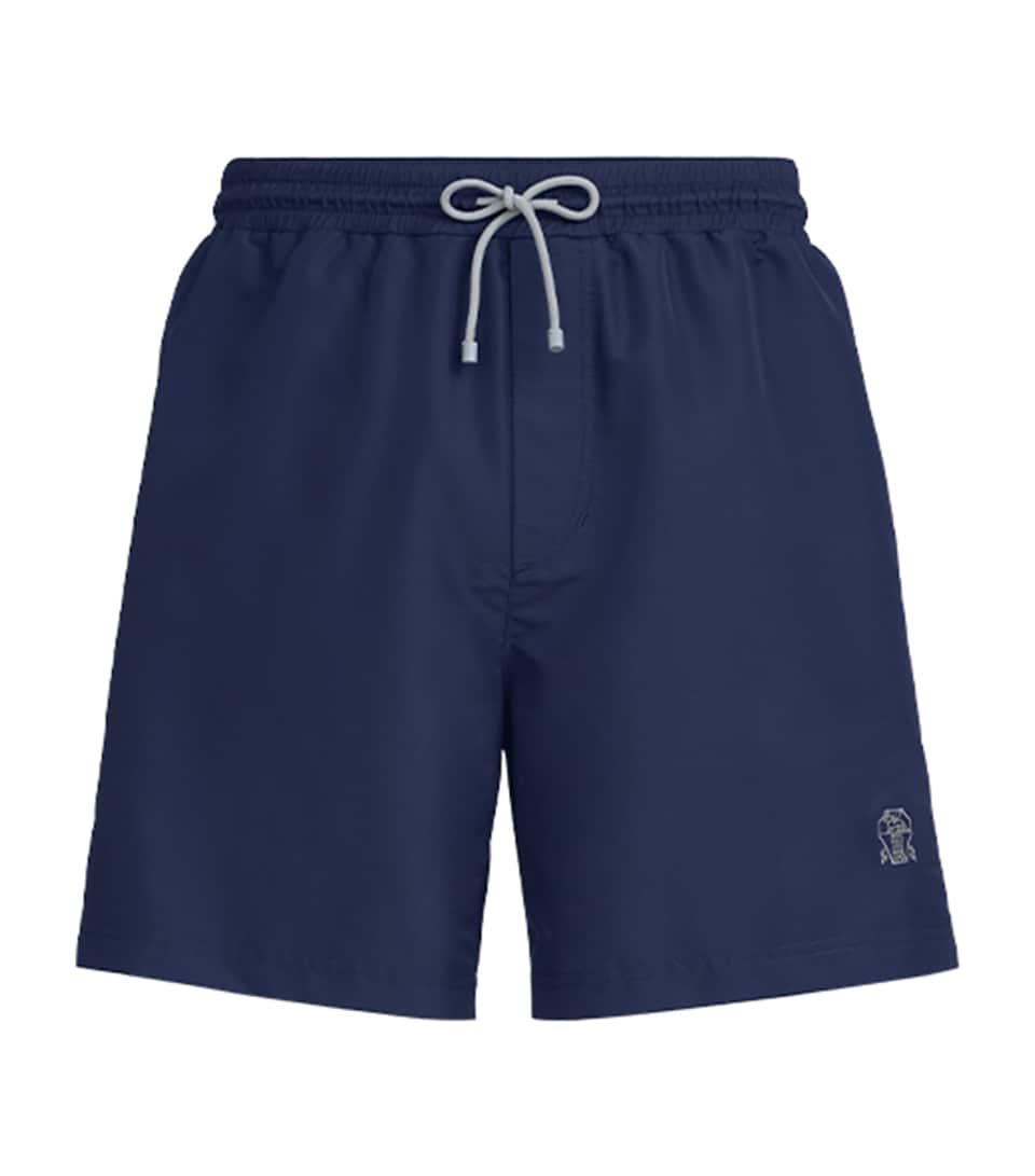 Brunello Cucinelli Mens Embroidered Swim Shorts