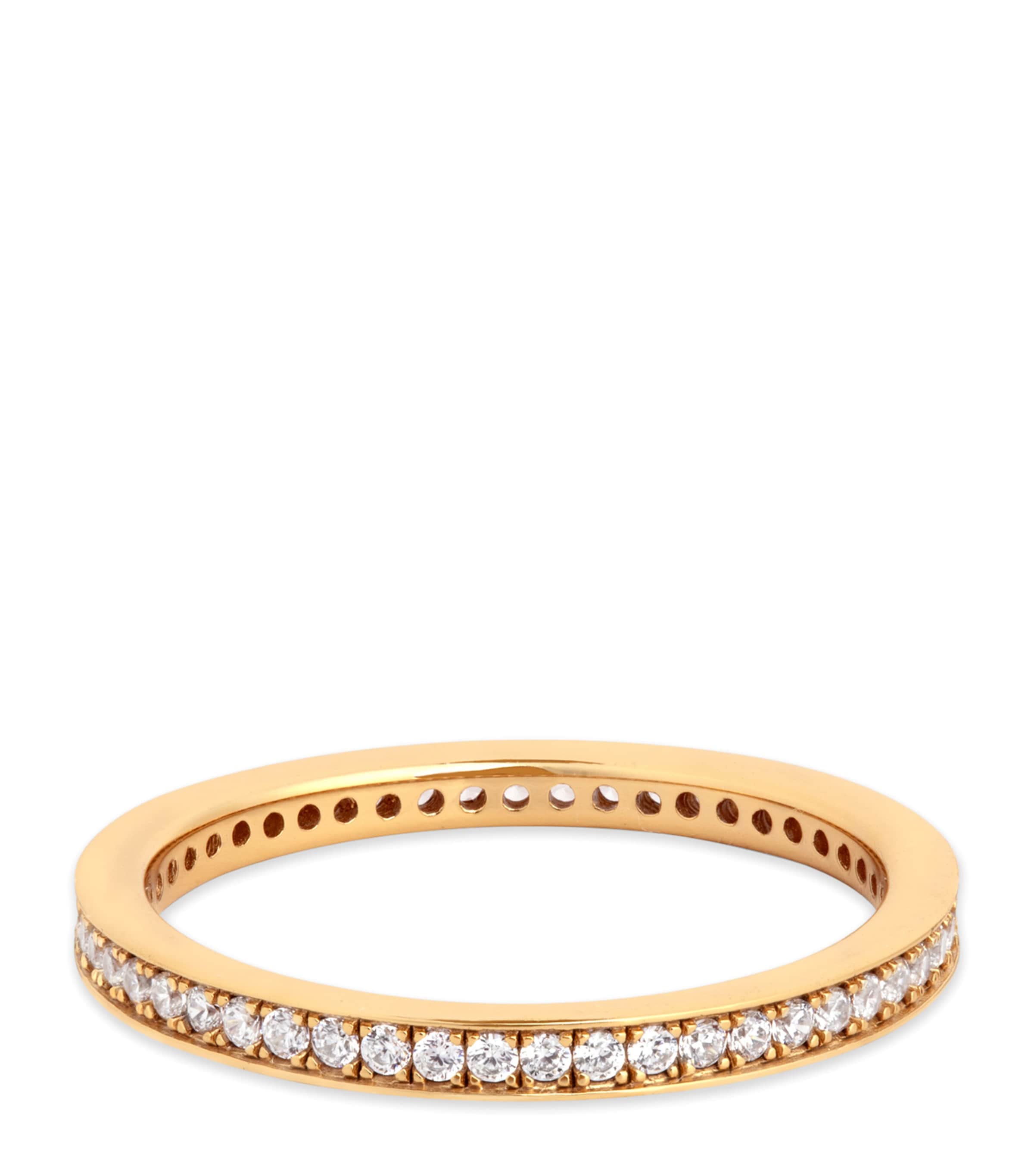 Gold-Plated Crystal Stacking Ring
