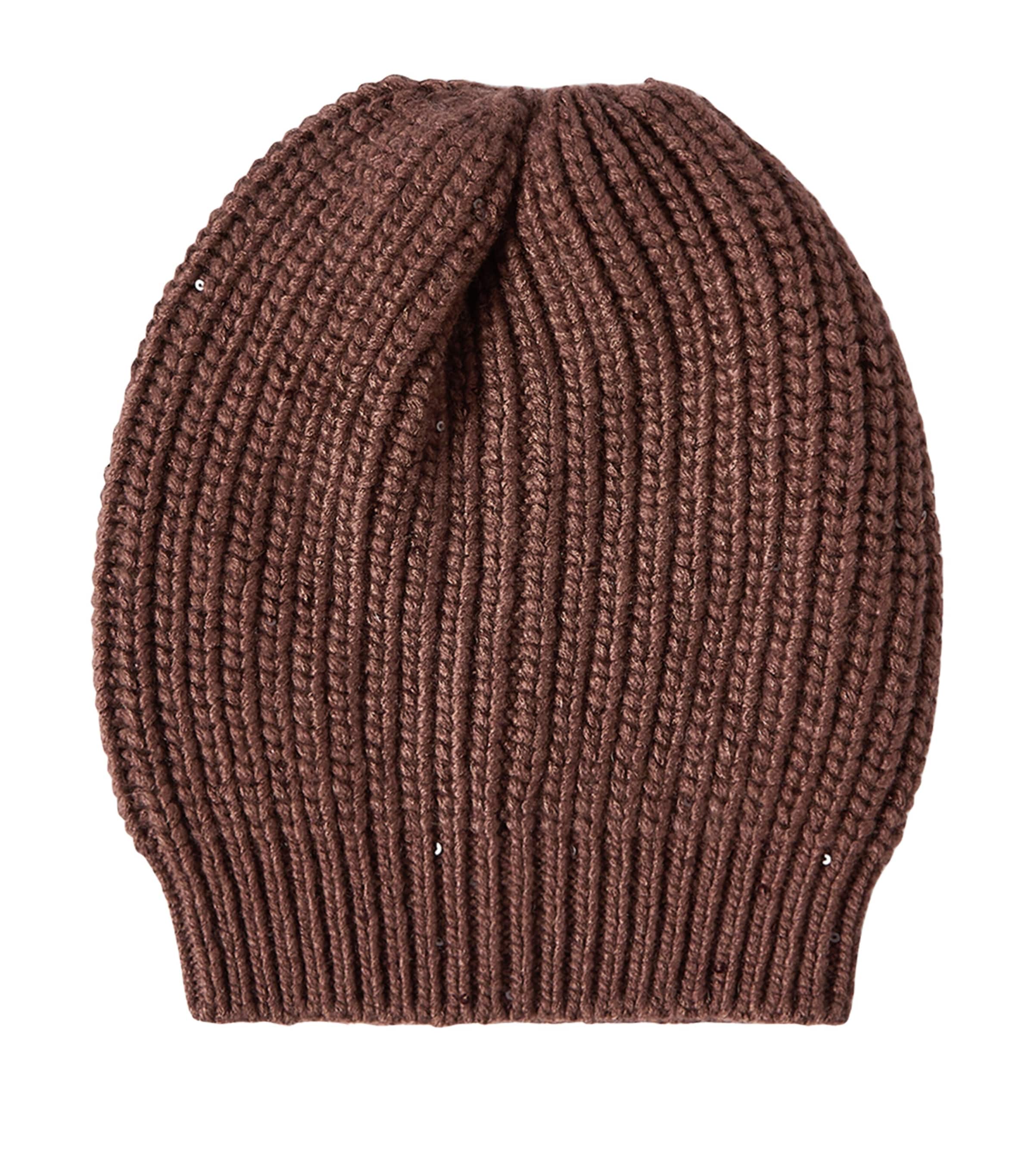 Brunello Cucinelli Silk-Cashmere Embellished Beanie