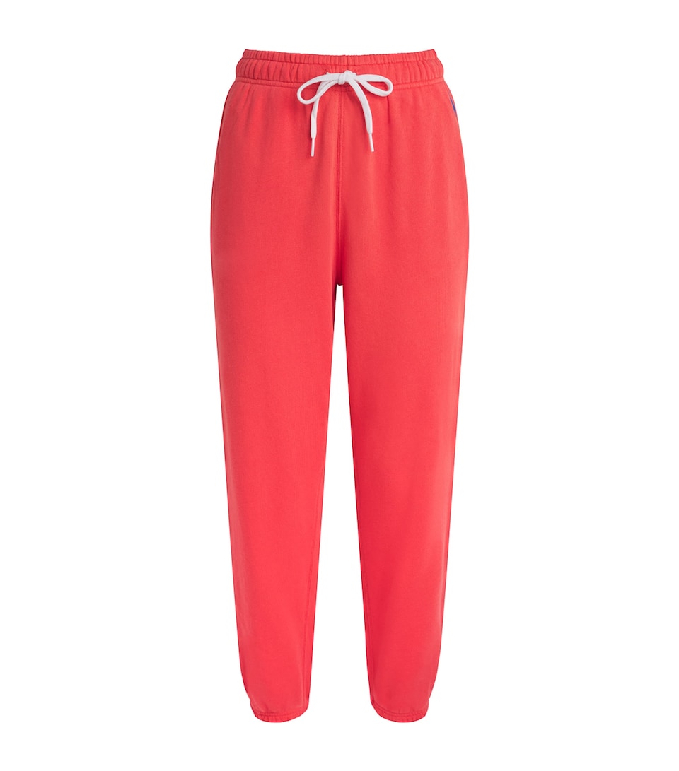 Polo Ralph Lauren Womens Cotton-Blend Cuffed Sweatpants Bright Hibiscus