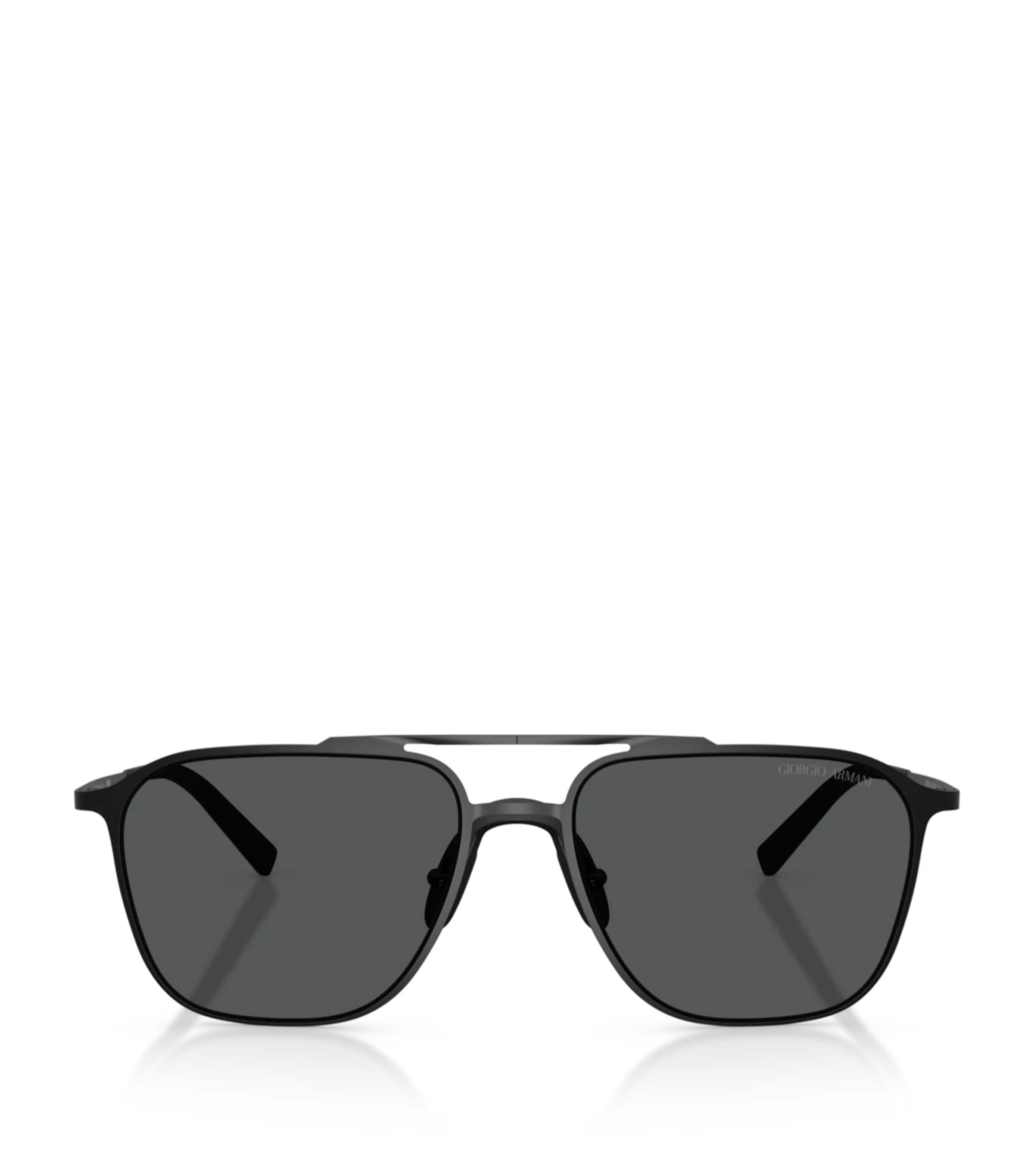 Giorgio Armani Metal Aviator Sunglasses Black