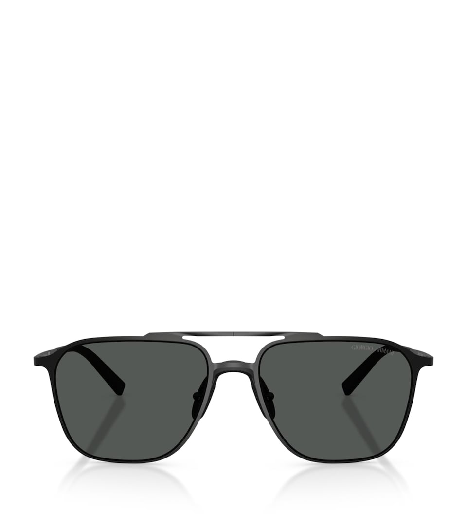Giorgio Armani Metal Aviator Sunglasses Black