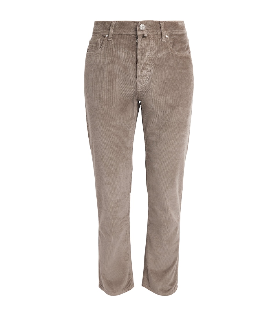 JACOB COHËN Mens Corduroy Edo Straight-Fit Chinos Elephant Grey
