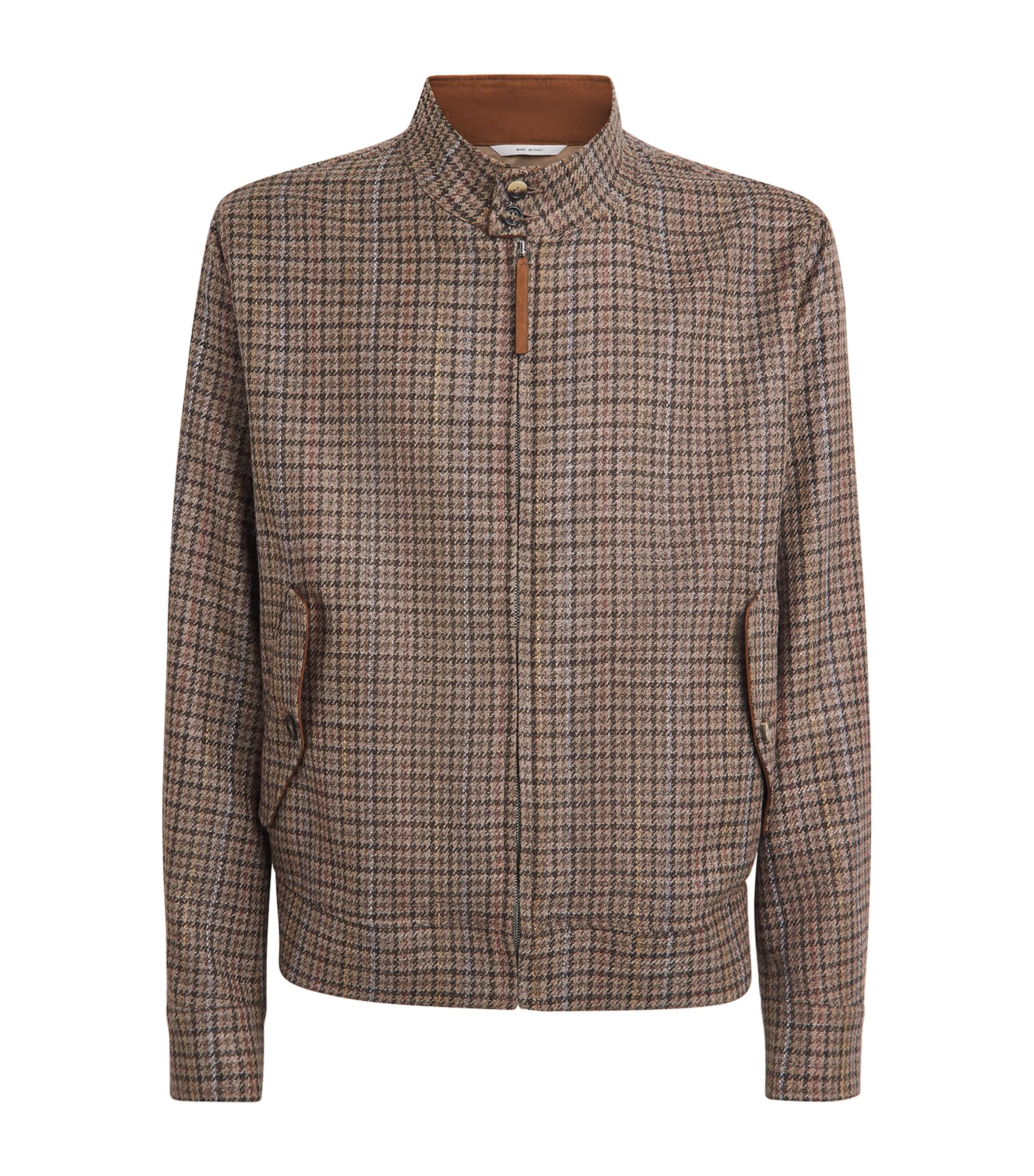 Gabriela Hearst Mens Wool-Silk Graham Jacket Camel Multi