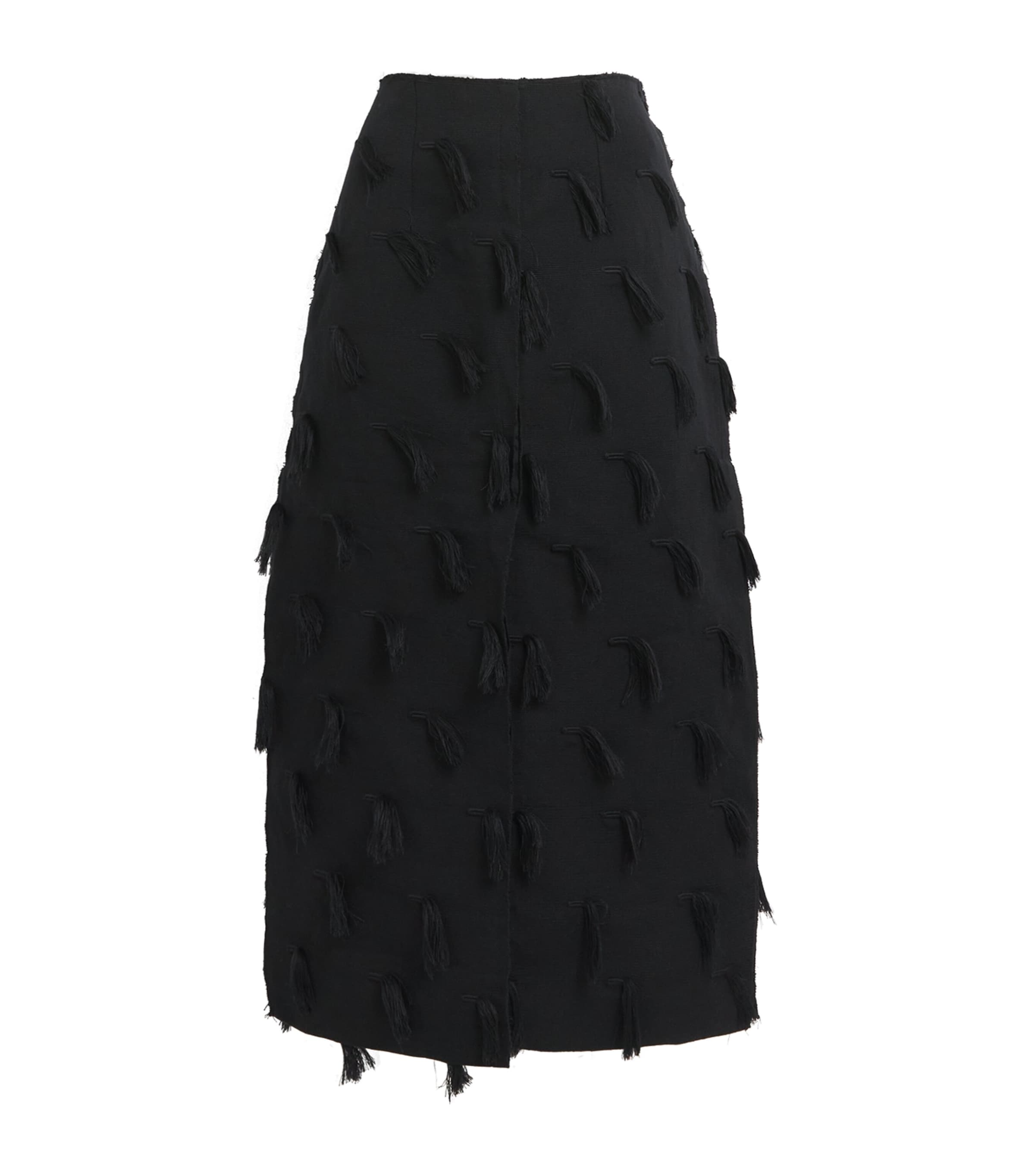 Abiola Olusola Womens Aso Oke Midi Skirt Black