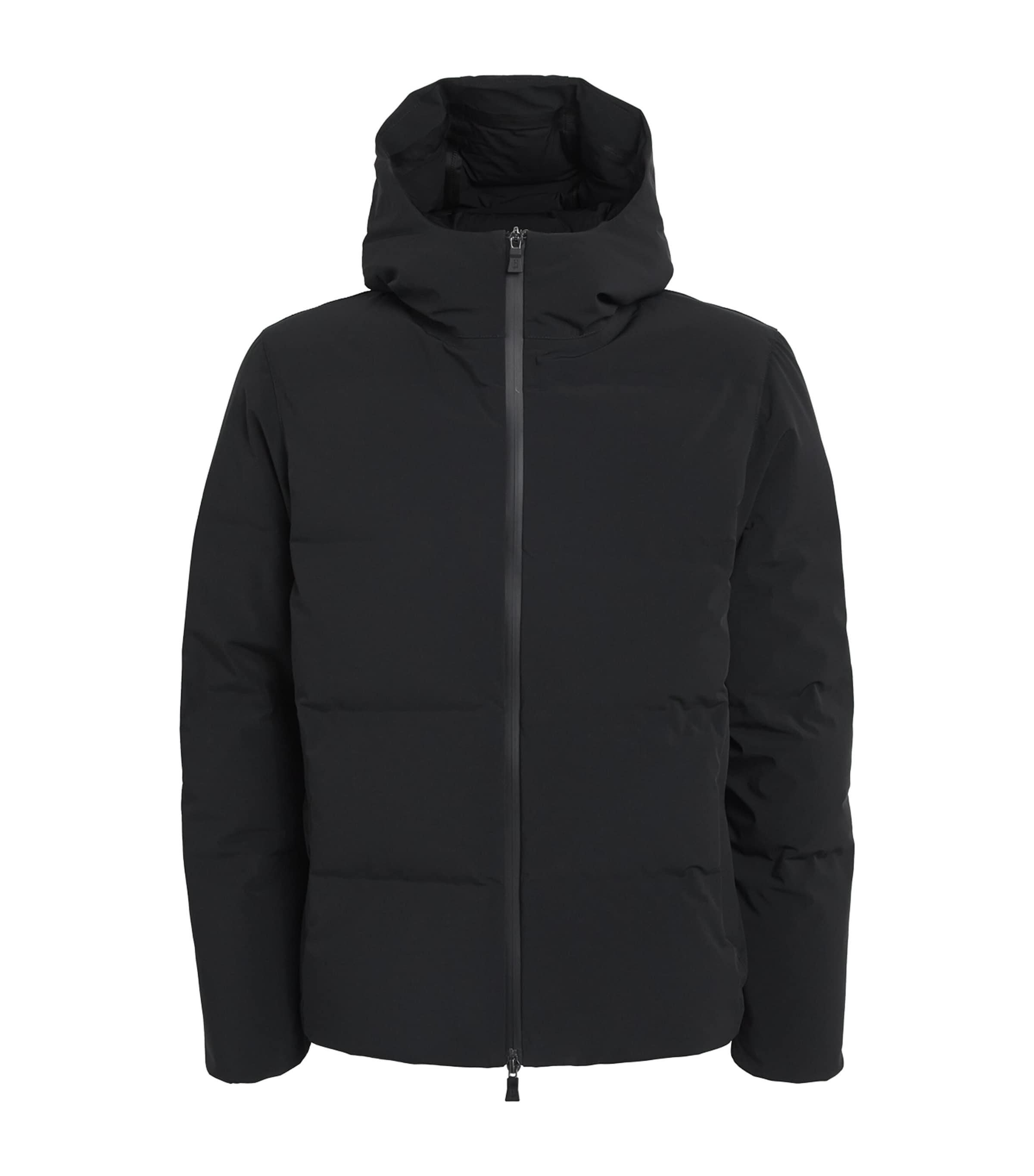 Herno Mens Waterproof Hooded Down Jacket Nero