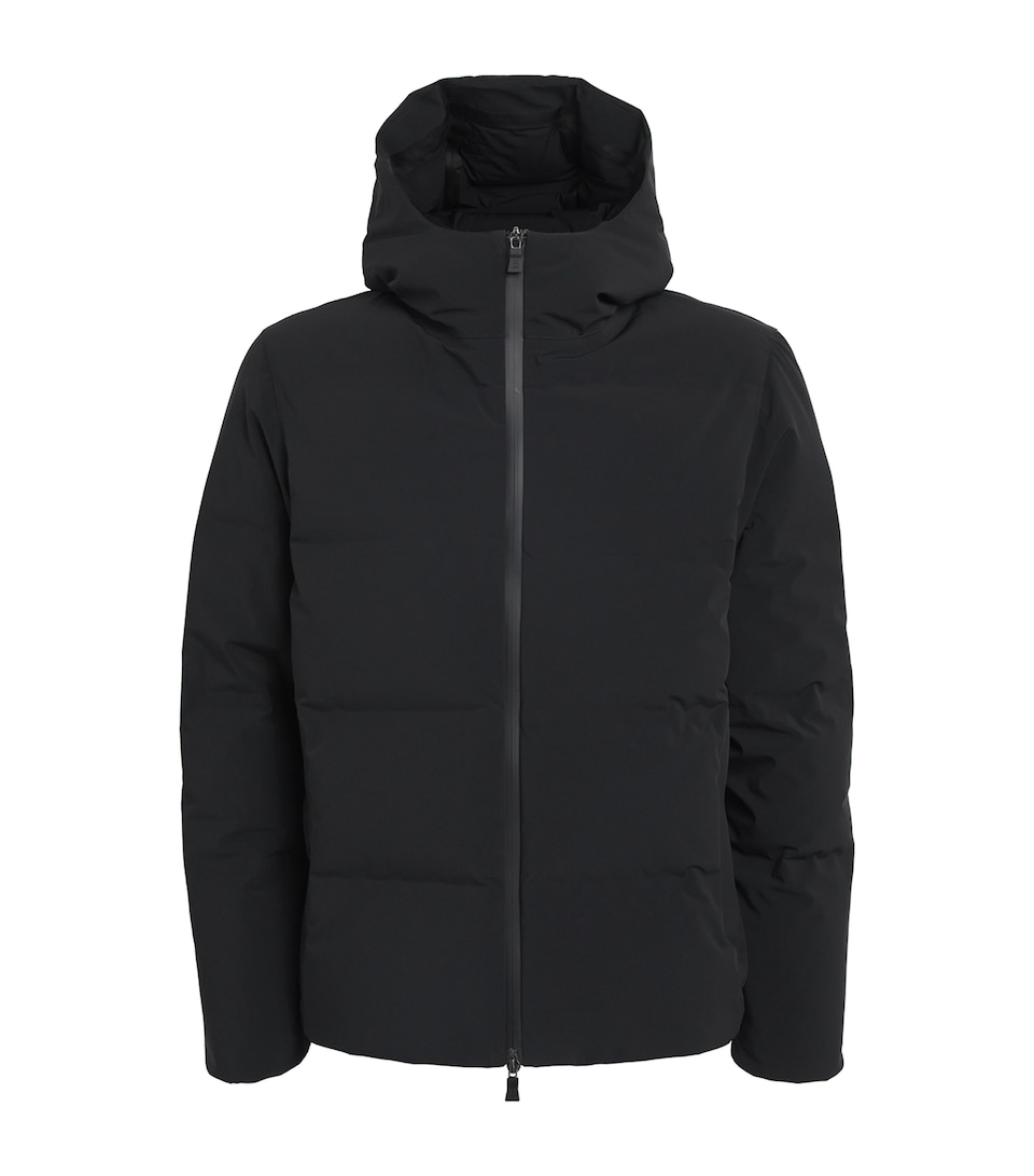 Herno Mens Waterproof Hooded Down Jacket Nero