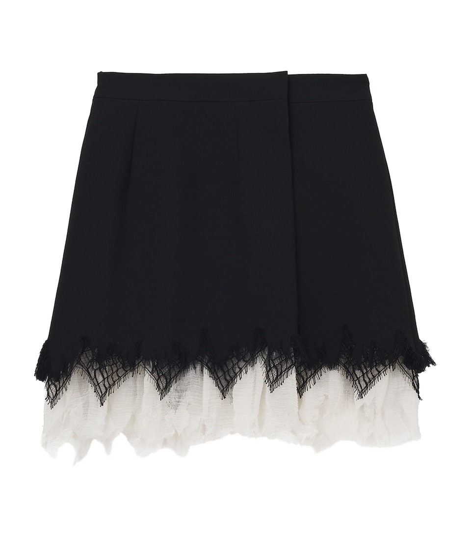 Wool-Lace Mini Skirt