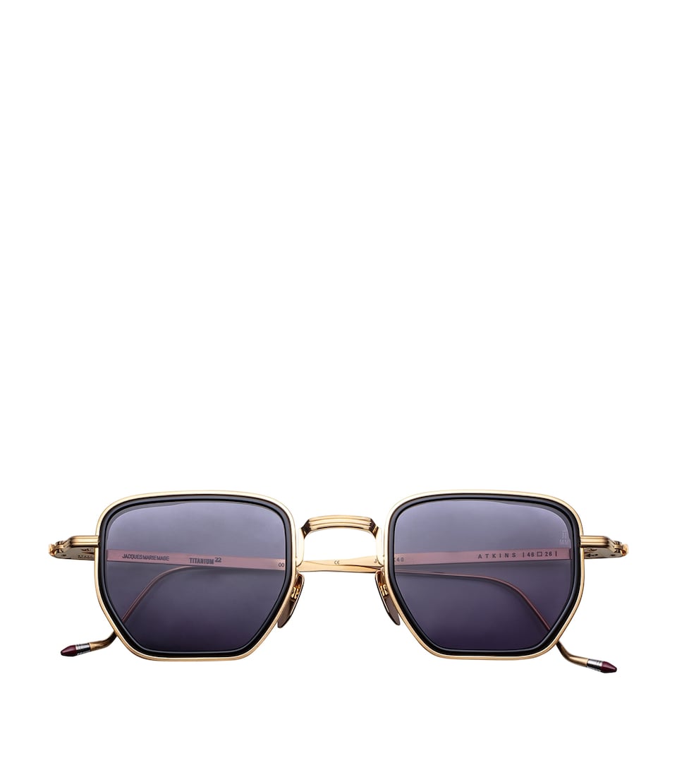 Jacques Marie Mage Atkins Square Sunglasses Gold