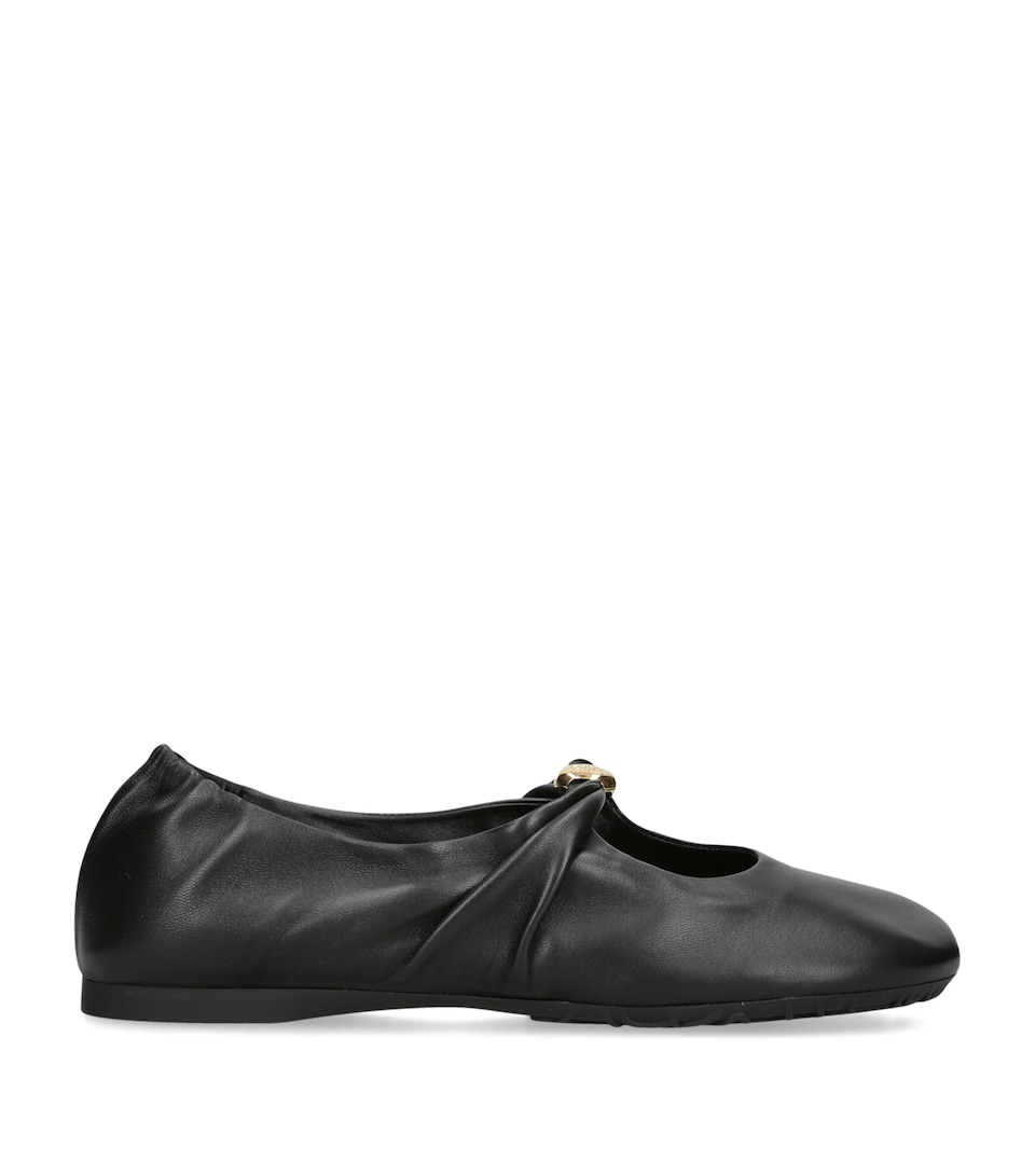 LOEWE Leather Pebble Soft Ballet Flats Black
