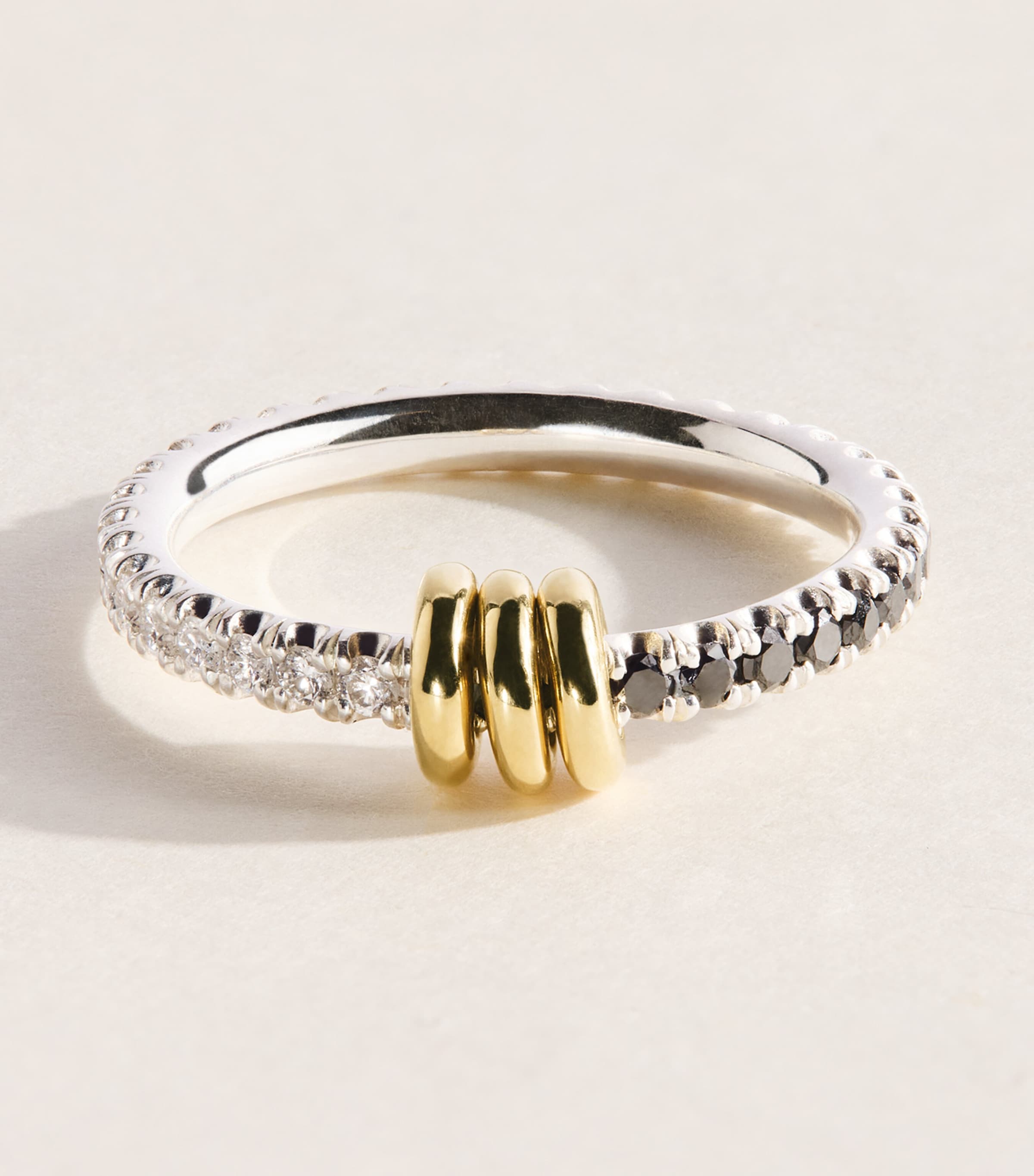 Spinelli Kilcollin Sterling Silver, Yellow Gold and Diamond Sirius Ring Sterling Silver