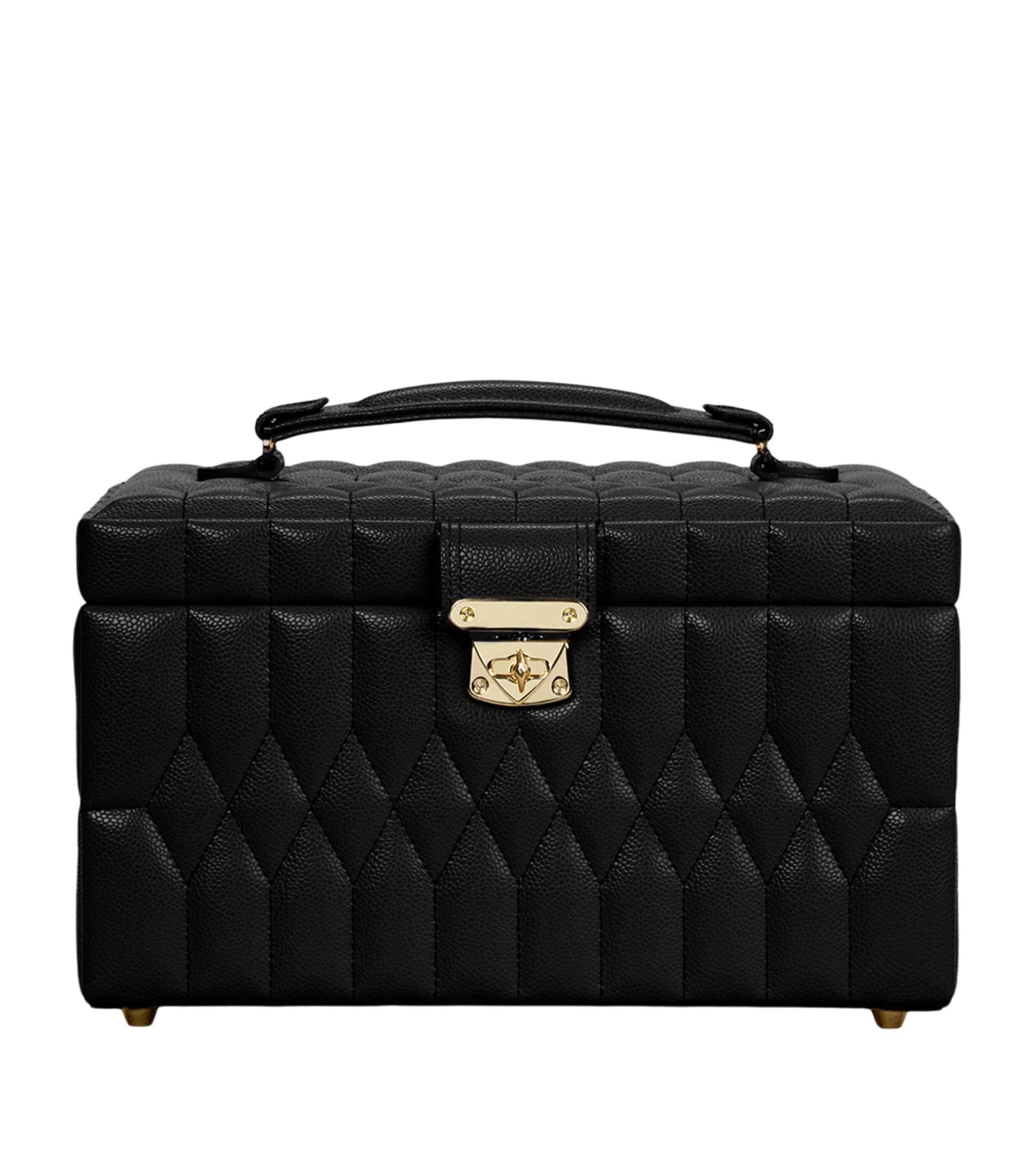 WOLF Medium Lauren Jewellery Box Black