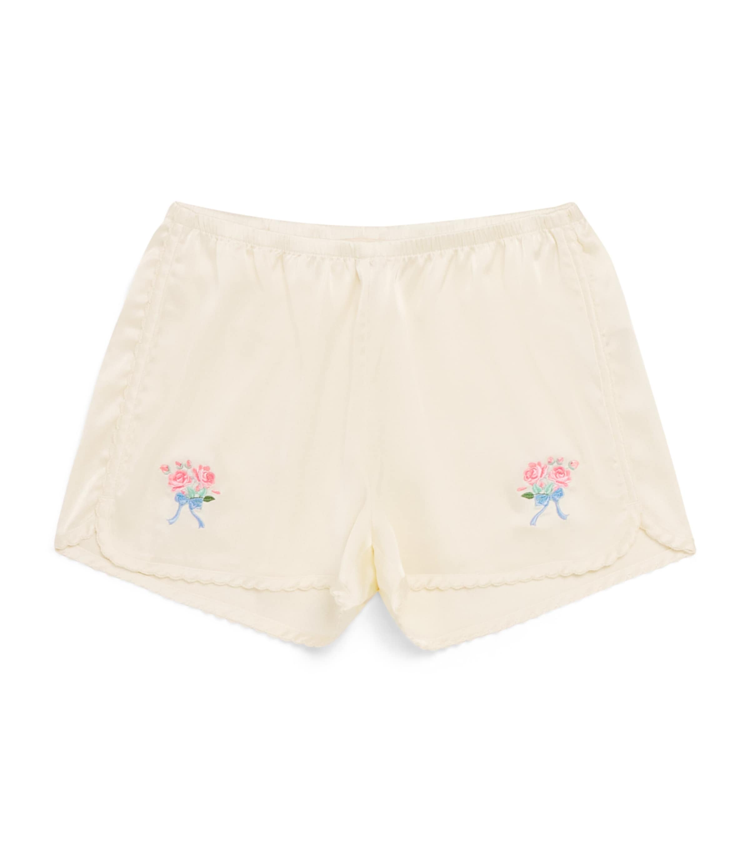 KONGES SLOJD Floral Embroidered Sheeny Shorts (9 Months-10 Years)