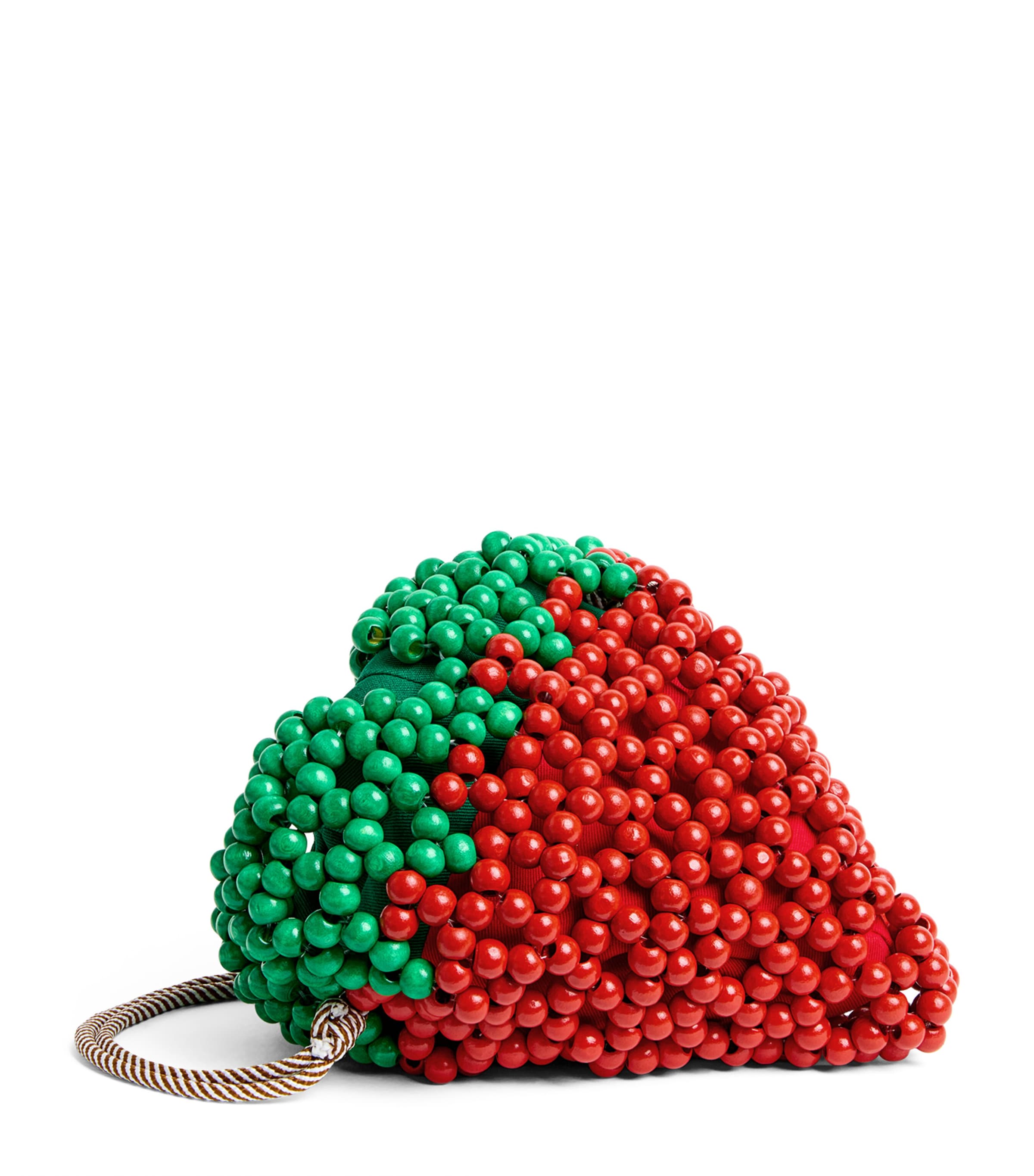 ALEMAIS Mini Beaded Strawberry Shoulder Bag Red