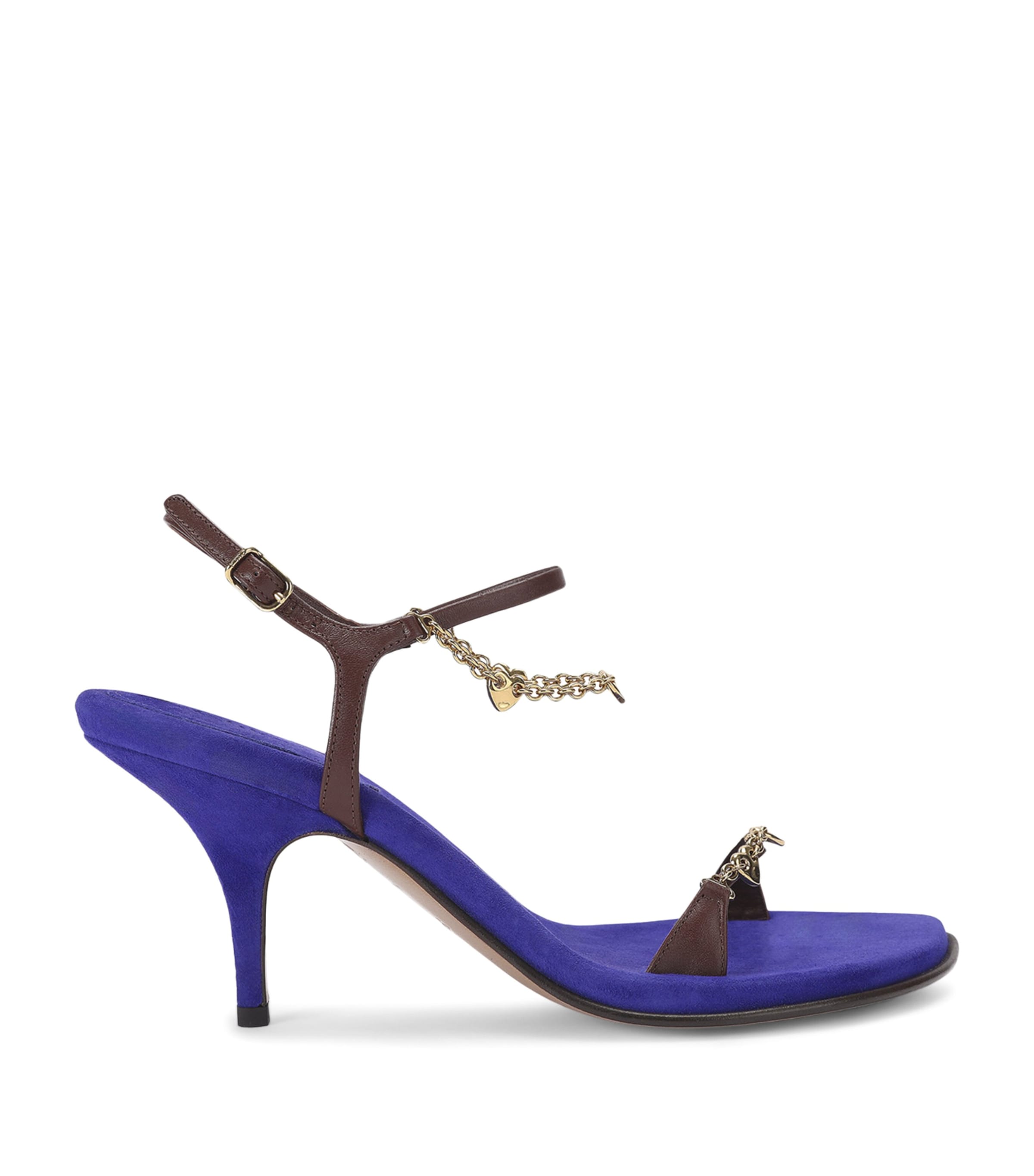 Chloé Suede Zia Heeled Sandals 80 Blue