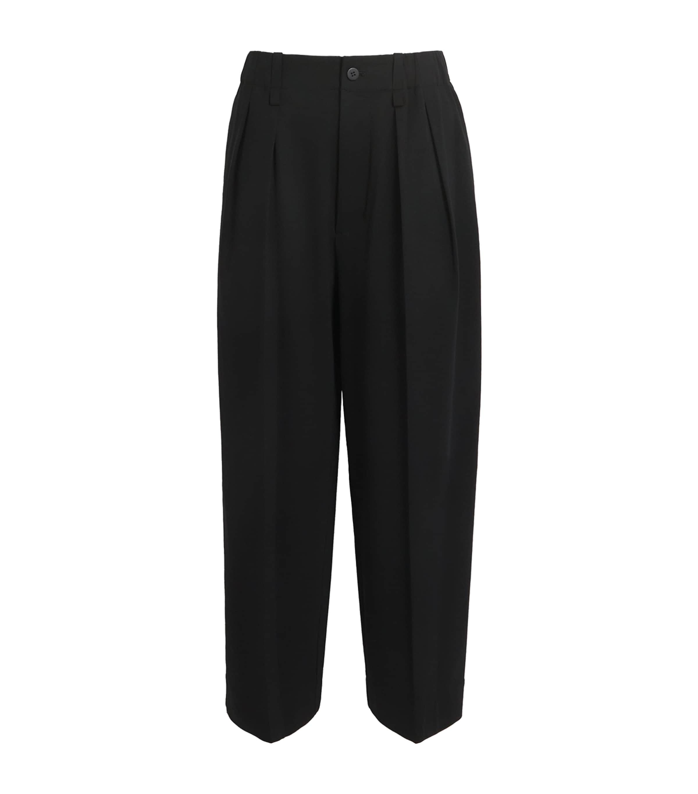 Issey Miyake Womens Cotton-Blend Simple Ensemble Trousers Black