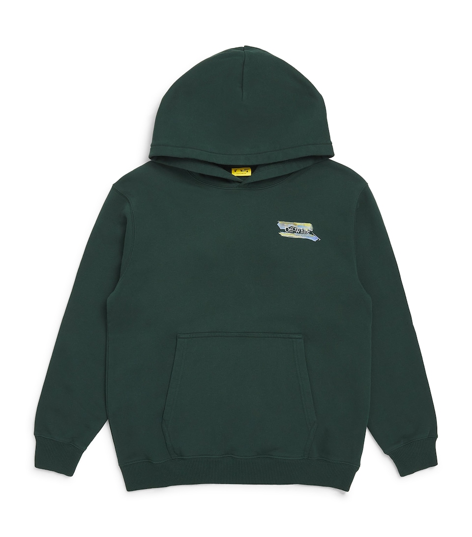 Off-White Kids Cotton Watercolor Logo Hoodie (12-16 Years) Pine Grove T