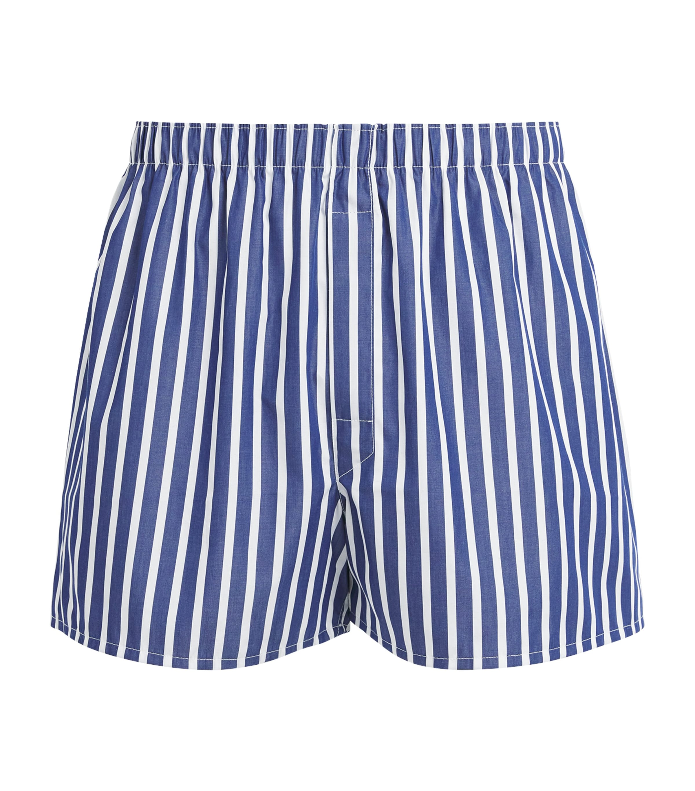 Sunspel Mens Cotton Classic Boxer Shorts Navy/white Wide
