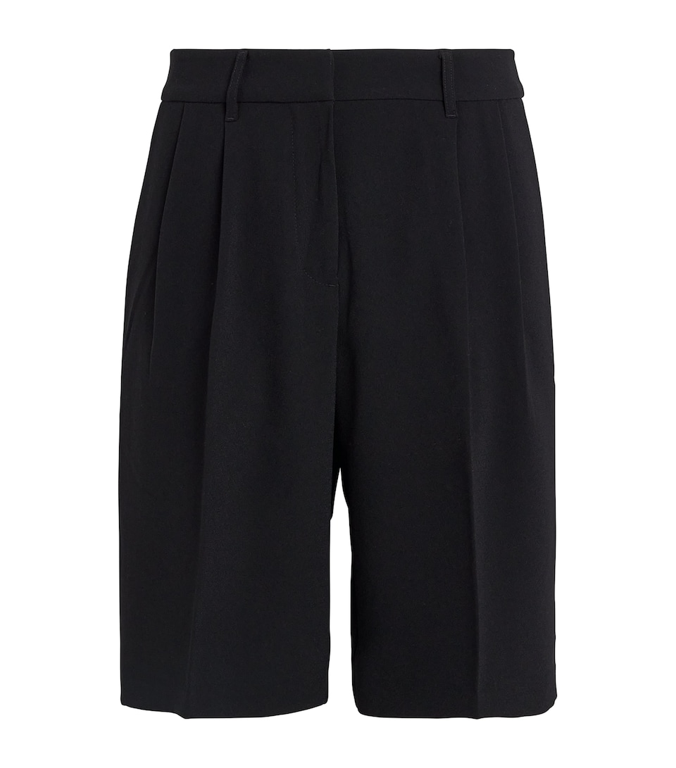 Crepe Pleated Bore Shorts