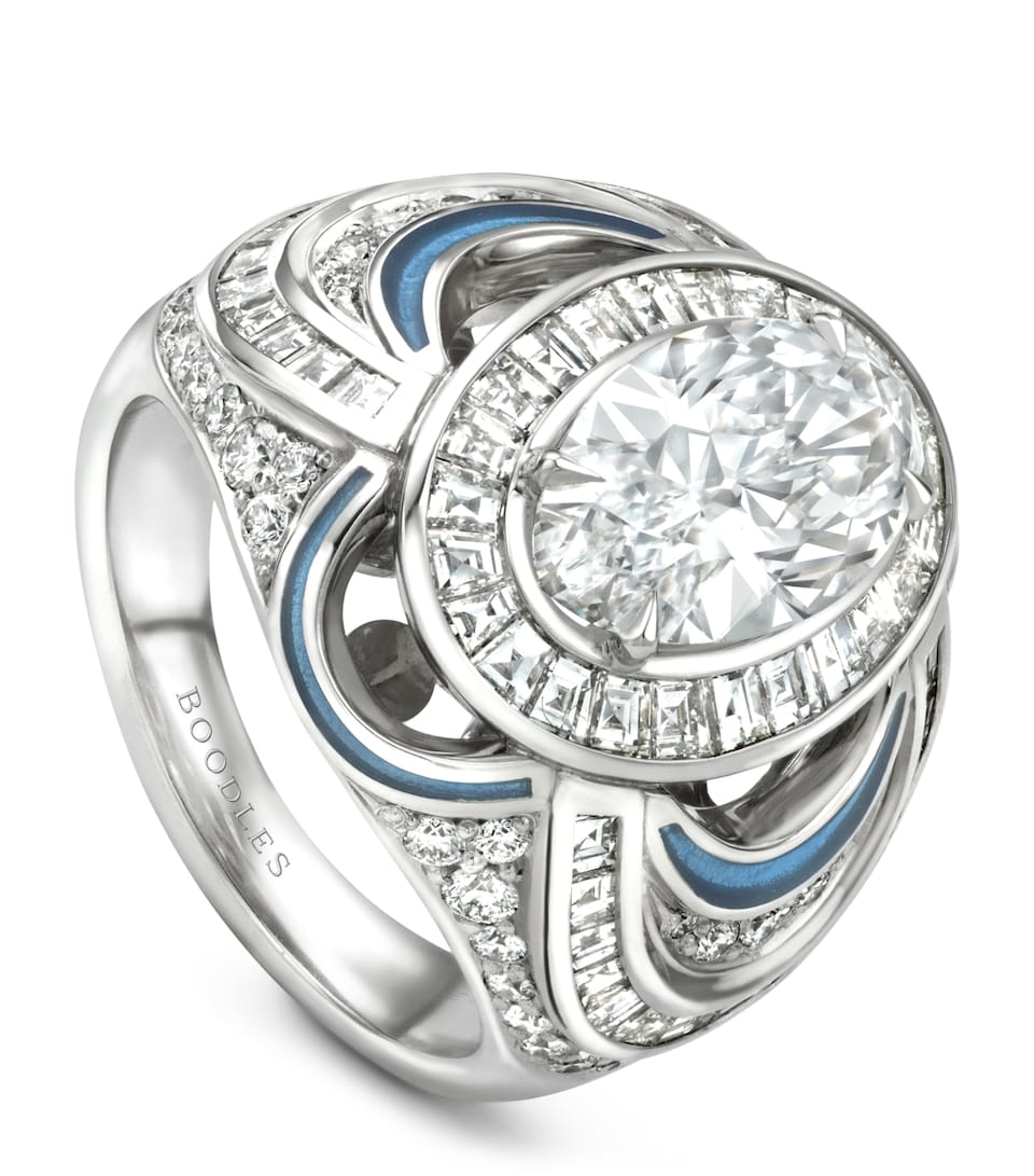 Boodles Platinum and Diamond The Palace Collection Presence Chamber Ring Silver