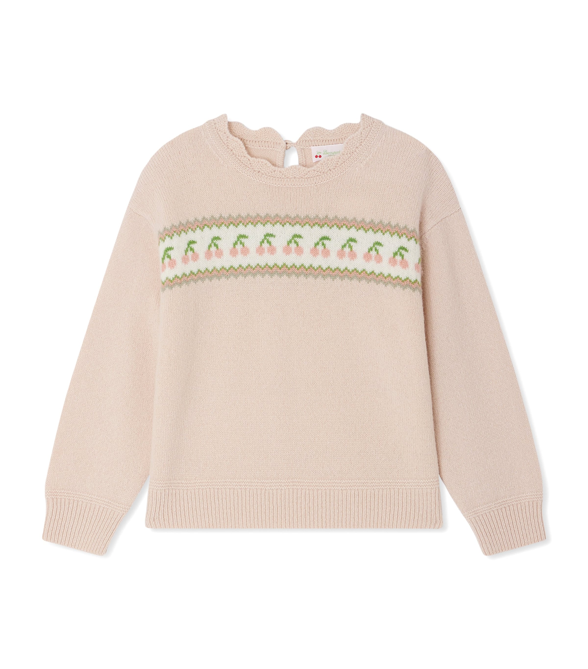 Wool Jacquard Cherry Sweater (4-8 Years)